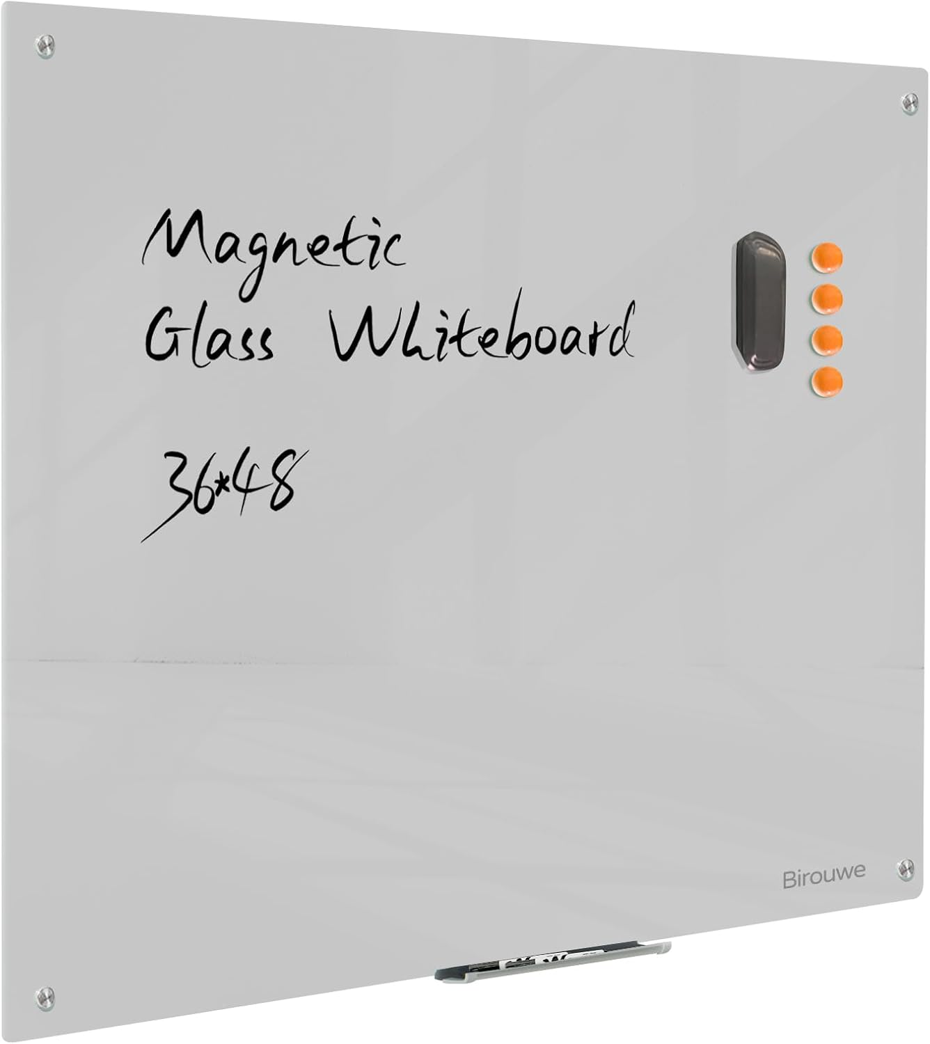PIZARRA DE VIDRIO MAGNÉTICA NOTEPAD 48 X 36 PULGADAS SIN MARCO GRIS - 1