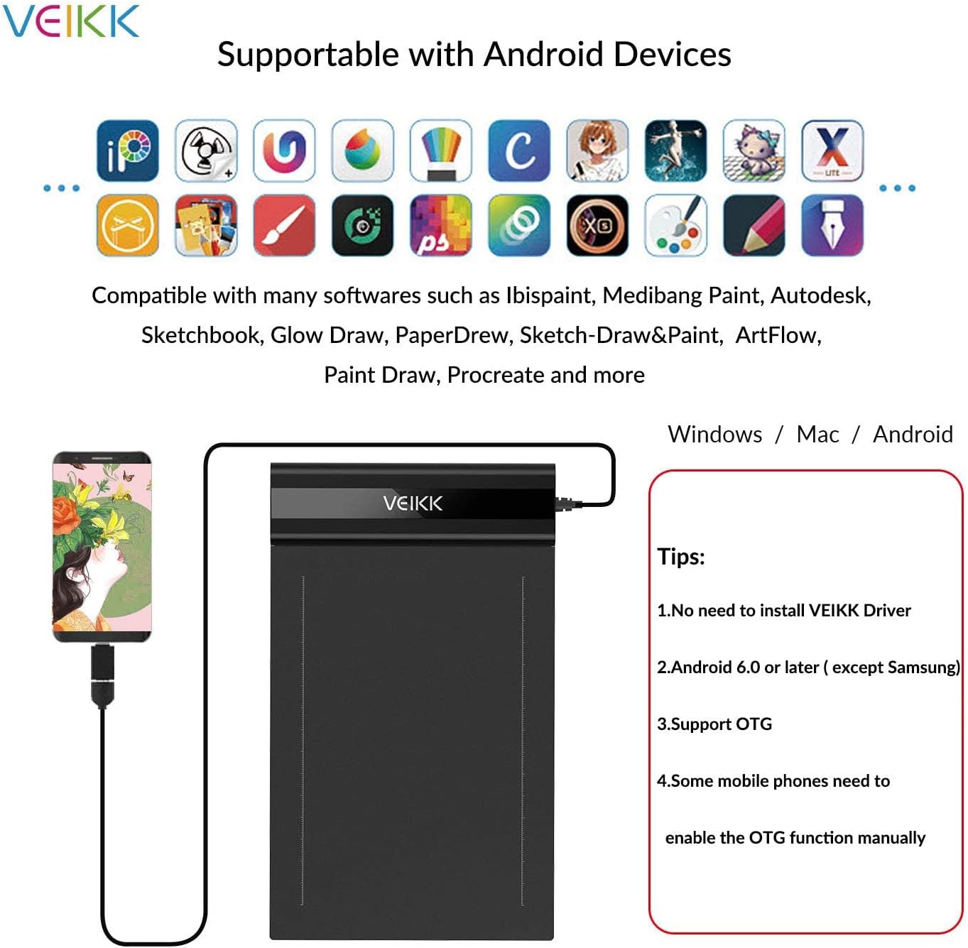 TABLETA GRÁFICA VEIKK S640 6X4 PULGADAS SENSIBILIDAD 16384 NIVELES - 2