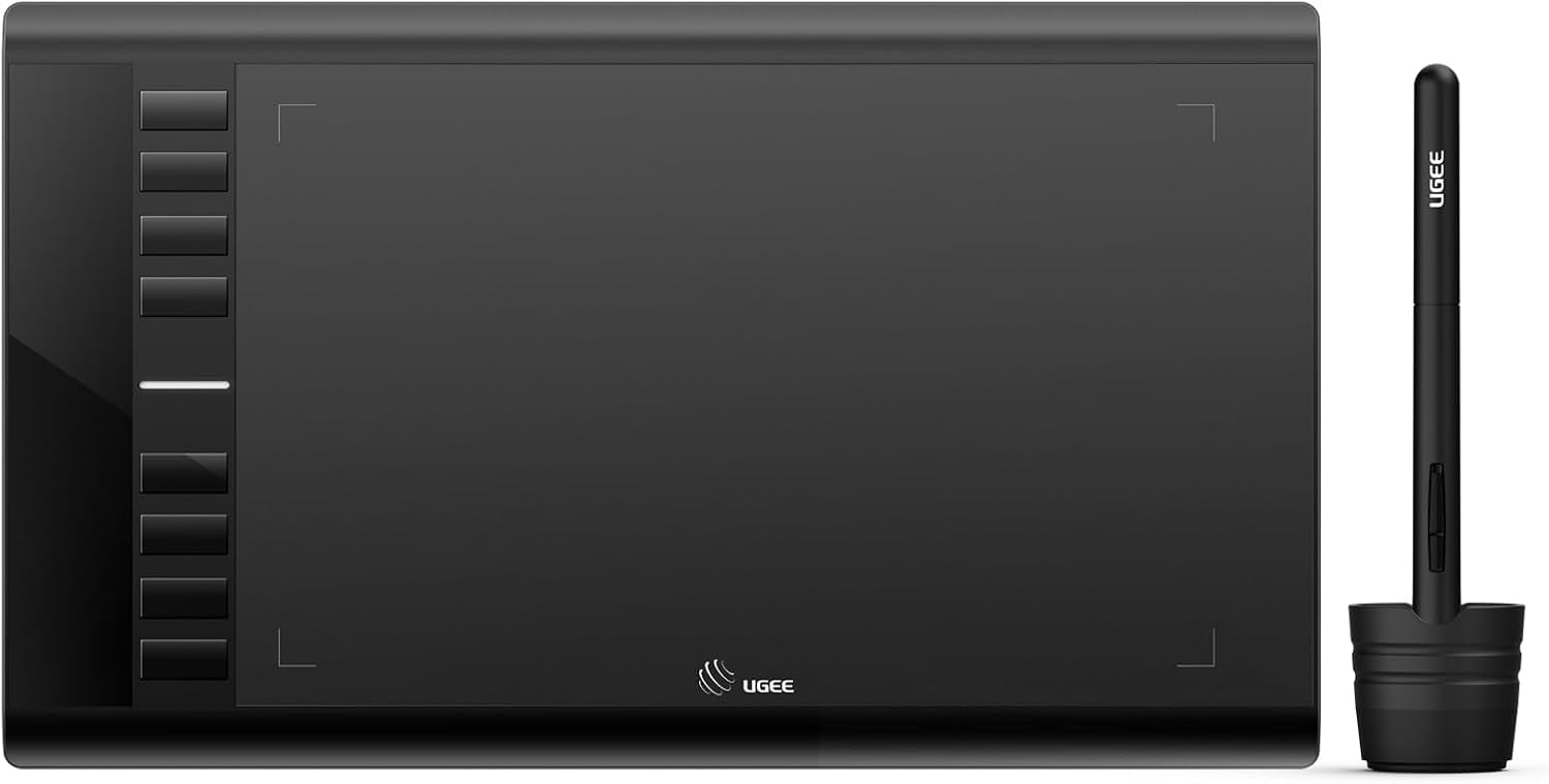 TABLETA GRÁFICA UGEE M708 V3 10X6 PULGADAS CON 8 TECLAS PERSONALIZABLES Y LÁPIZ DE 8192 NIVELES - 1