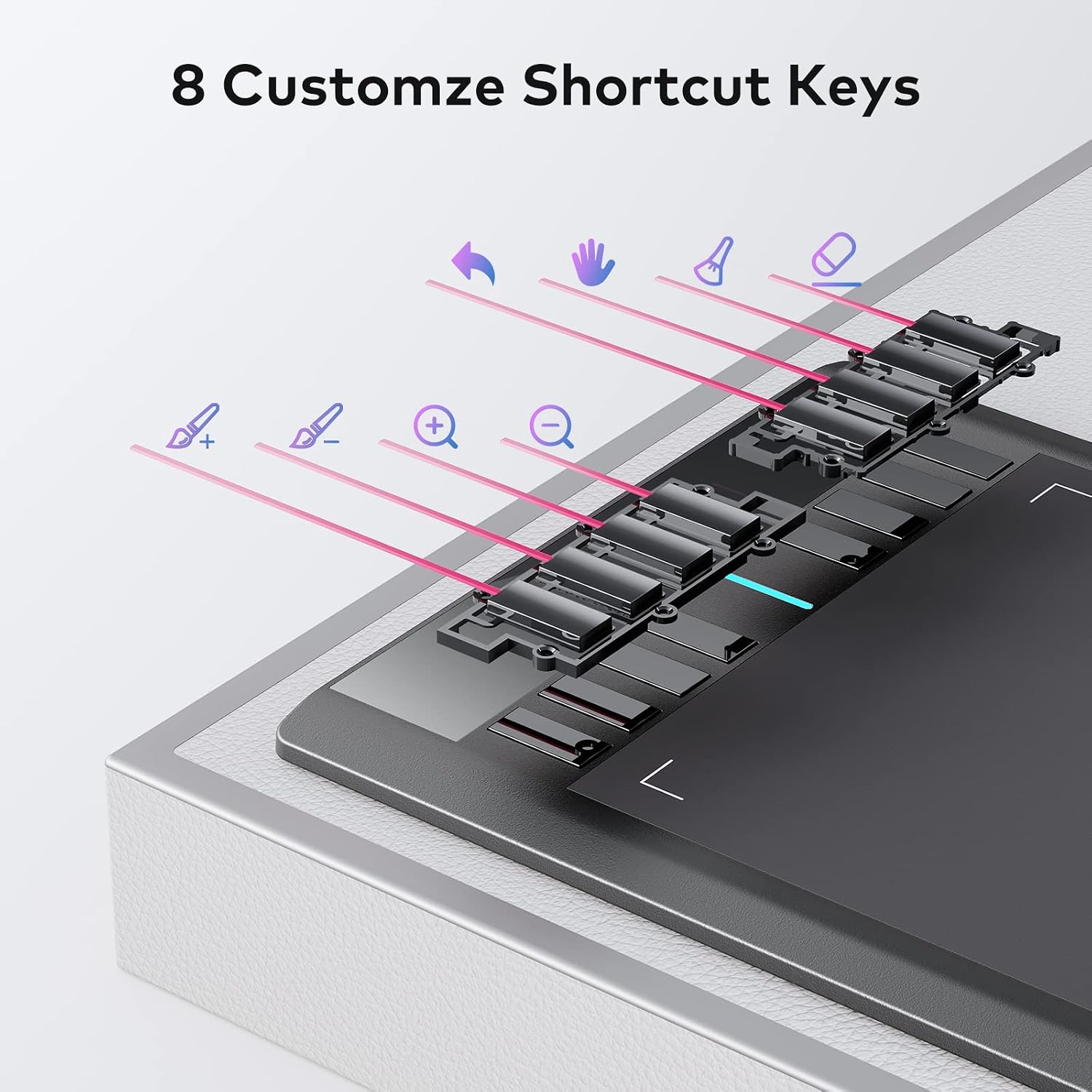 TABLETA GRÁFICA UGEE M708 V3 10X6 PULGADAS CON 8 TECLAS PERSONALIZABLES Y LÁPIZ DE 8192 NIVELES - 3