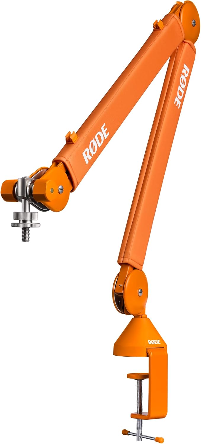 BRAZO ARTICULADO PROFESIONAL PARA ESTUDIO RODE PSA1+ CON AMORTIGUACIÓN DE RESORTE COLOR NARANJA - 1