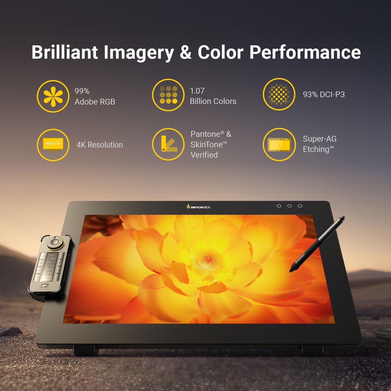 TABLETA GRÁFICA XENCELABS PEN DISPLAY 24 4K CON PANTALLA 99% ADOBE RGB - 3