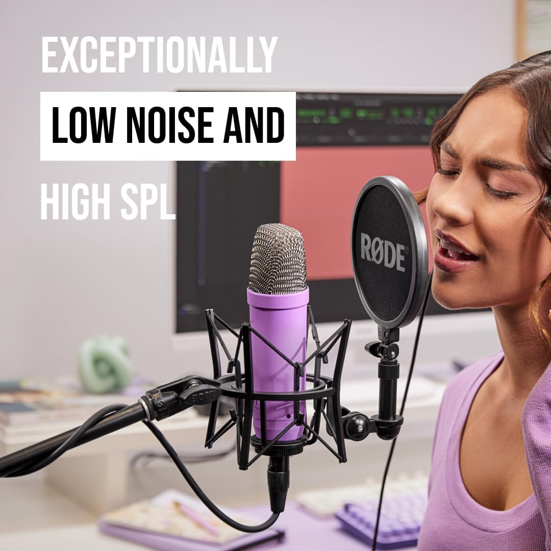 MICRÓFONO DE ESTUDIO CONDENSADOR RØDE NT1 SIGNATURE SERIES MORADO - 4