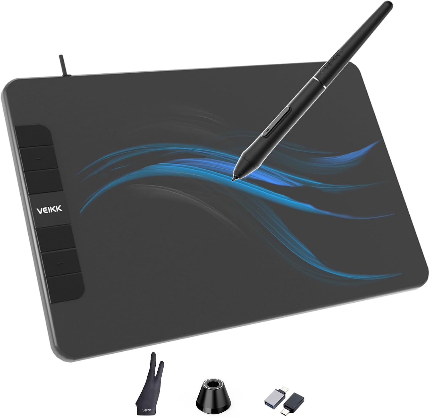 TABLETA GRÁFICA VEIKK VK640 CON LÁPIZ SIN BATERÍA - 1