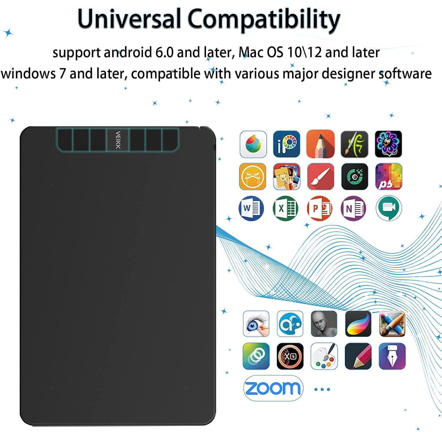 TABLETA GRÁFICA VEIKK VK640 CON LÁPIZ SIN BATERÍA - 3