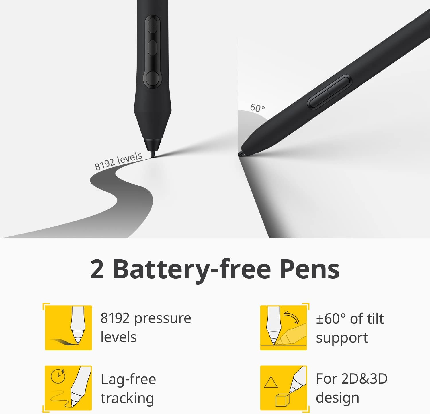 TABLETA GRÁFICA XENCELABS 12' ULTRADELGADA CON 40 TECLAS RÁPIDAS PERSONALIZABLES Y 2 STYLUS SIN BATERÍA - 3