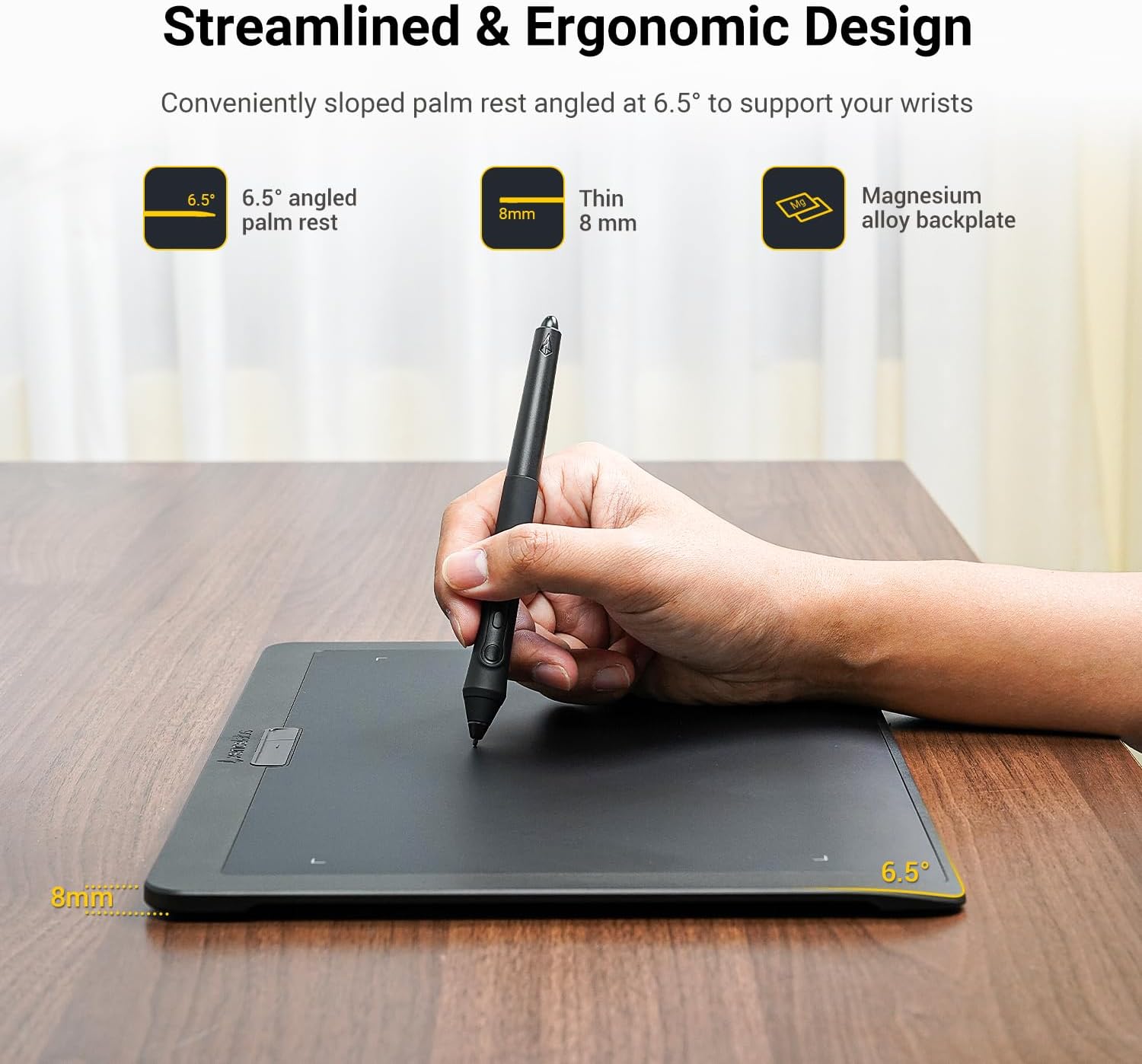 TABLETA GRÁFICA XENCELABS 12' ULTRADELGADA CON 40 TECLAS RÁPIDAS PERSONALIZABLES Y 2 STYLUS SIN BATERÍA - 5