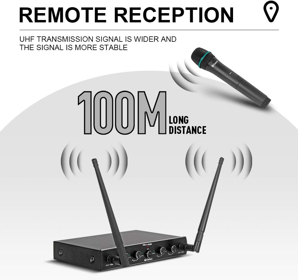 MICRÓFONO INALÁMBRICO D DEBRA AUDIO AU400 PRO UHF 4 CANALES - 2