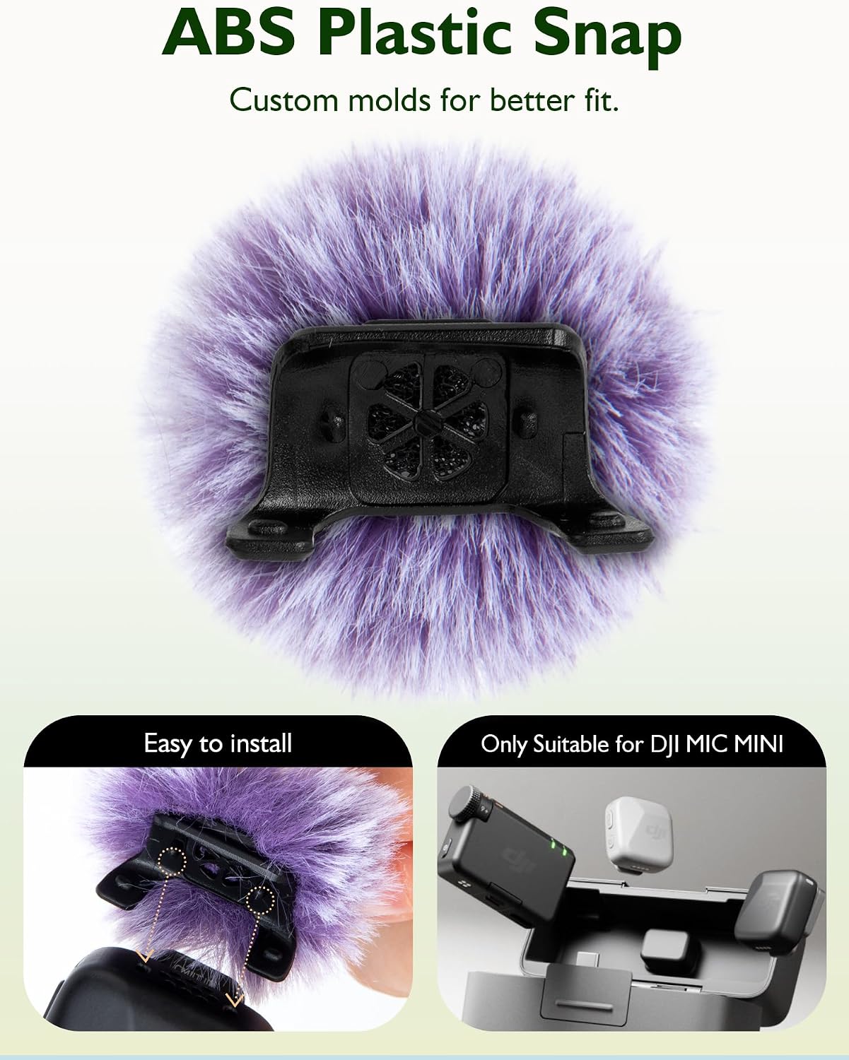 MICRÓFONO WIBOND PARA DJI MIC MINI PROTECTOR ANTIVIENTO PELUDO 2 UNIDADES MORADO - 4