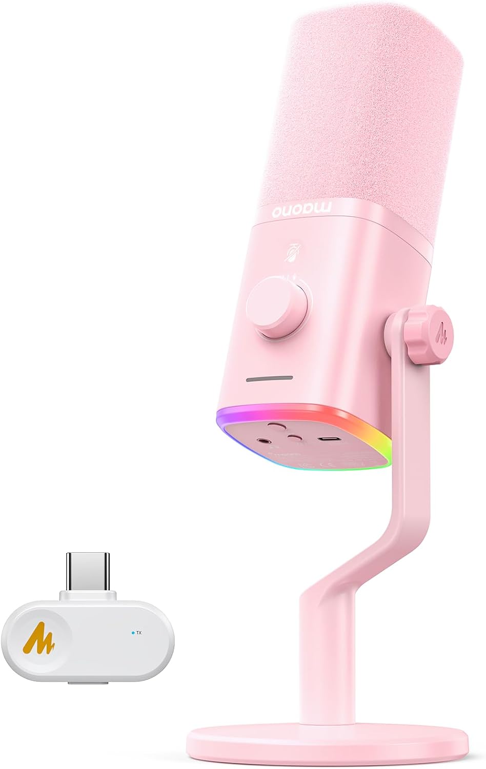 MICRÓFONO DINÁMICO INALÁMBRICO MAONO PD100W PARA GAMING CON RECEPTOR USB-C - 1
