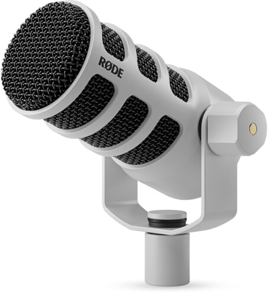 MICRÓFONO DINÁMICO RODE PODMIC USB Y XLR PARA PODCAST BLANCO CON FILTRO ANTI-POP Y SOPORTE DE ESCRITORIO - 3