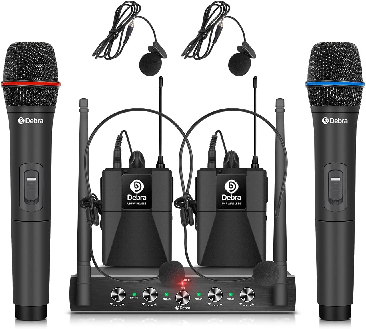 MICRÓFONO INALÁMBRICO D DEBRA AUDIO AU400 PRO UHF 4 CANALES - 1