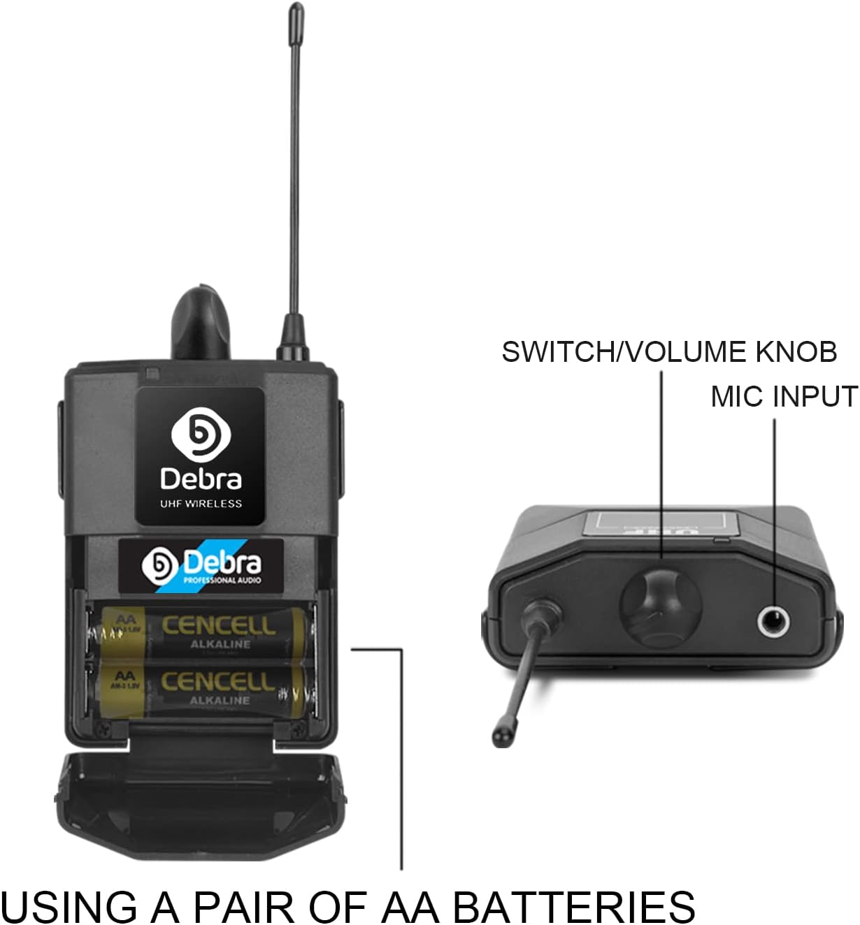 MICRÓFONO INALÁMBRICO D DEBRA AUDIO AU400 PRO UHF 4 CANALES - 4