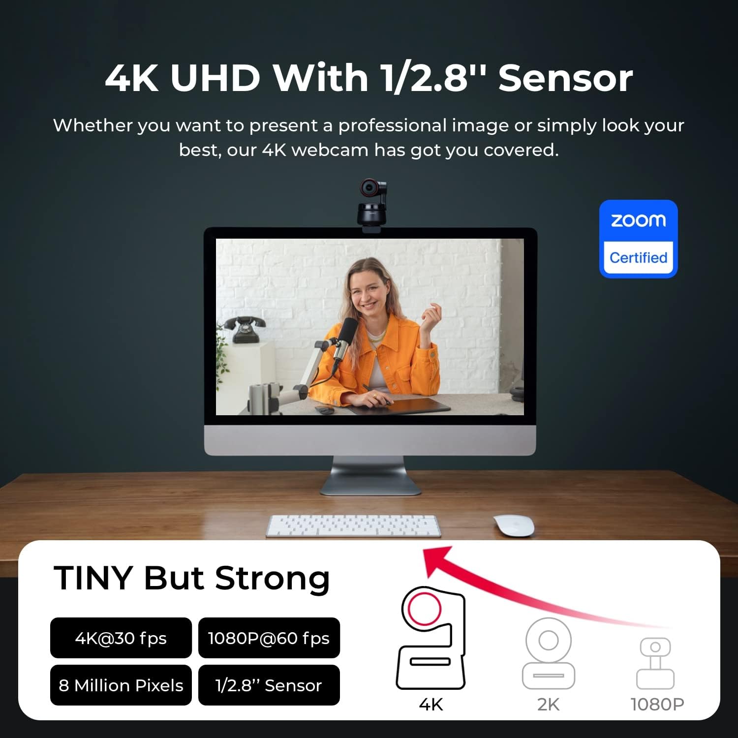 WEBCAM OBSBOT TINY PTZ 4K CON AI TRACKING Y AUTOFOCUS - 2