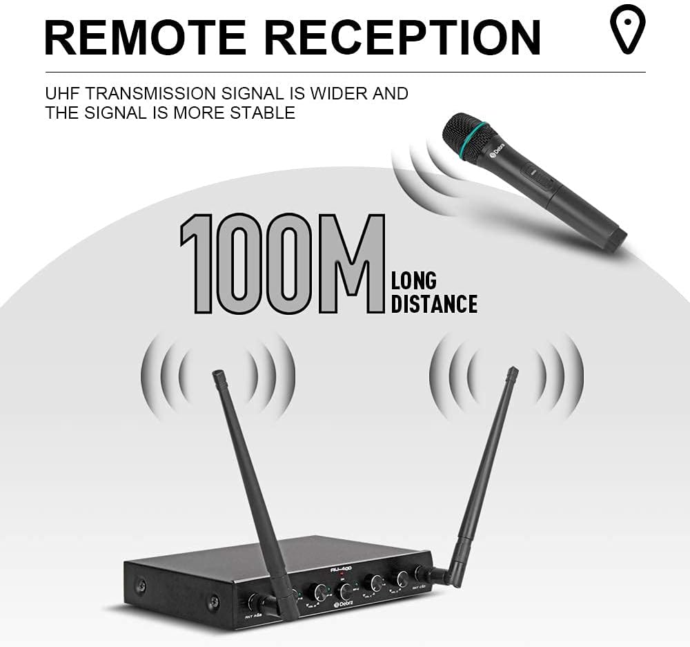 MICRÓFONO INALÁMBRICO D DEBRA AUDIO AU400 PRO UHF 4 CANALES - 3