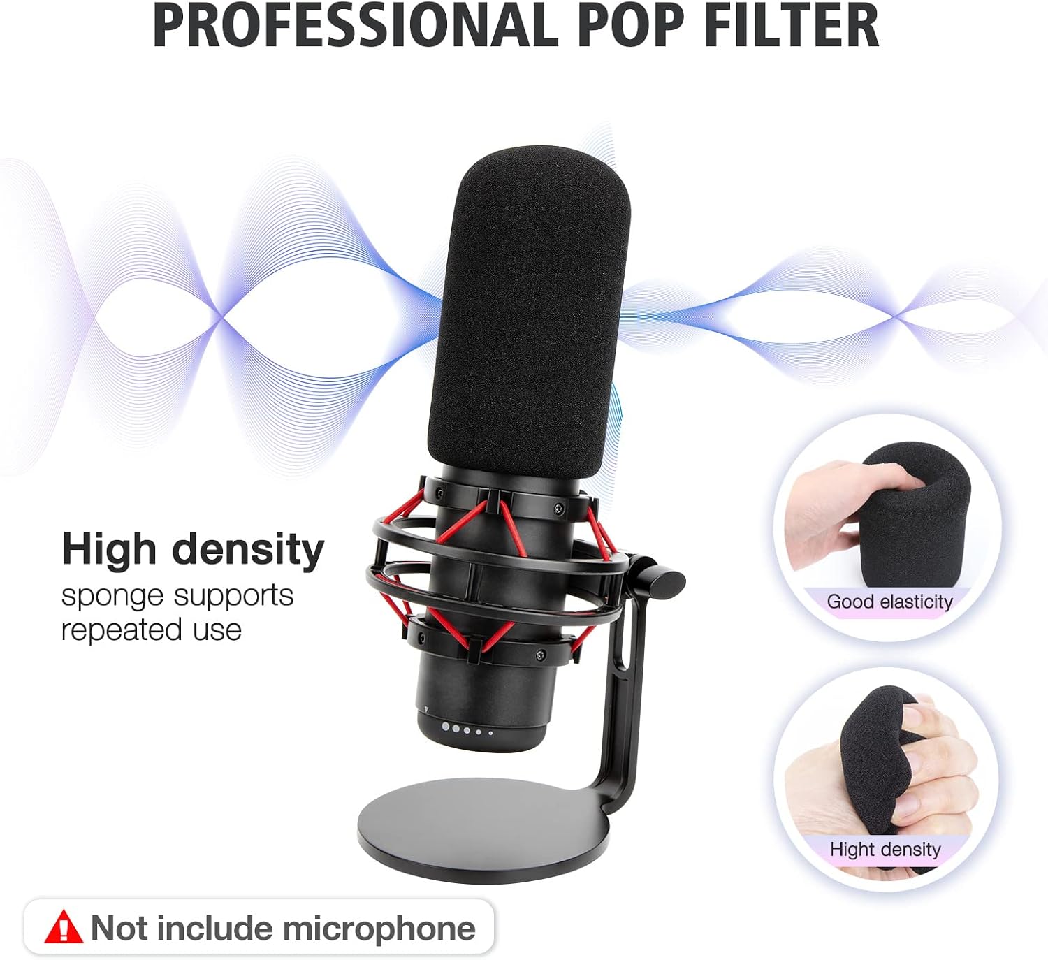 BRAZO SOPORTE PARA MICRÓFONO SUNMON HYPERX QUADCAST S BLANCO CON FILTRO POP - 3