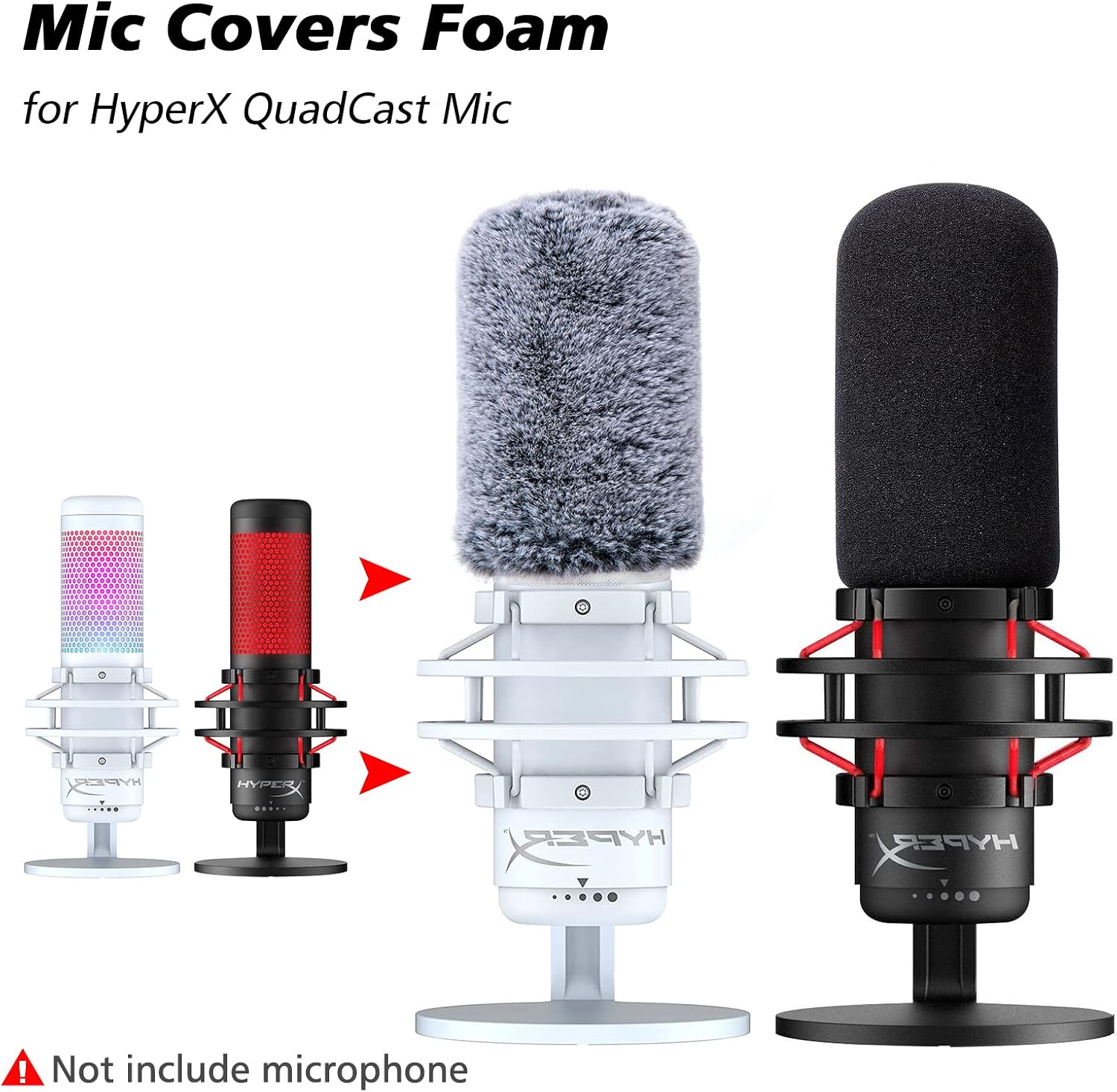 FILTRO ANTIPOP PARA MICRÓFONO SUNMON COMPATIBLE CON HYPERX QUADCAST S BLANCO 2 UNIDADES - 2