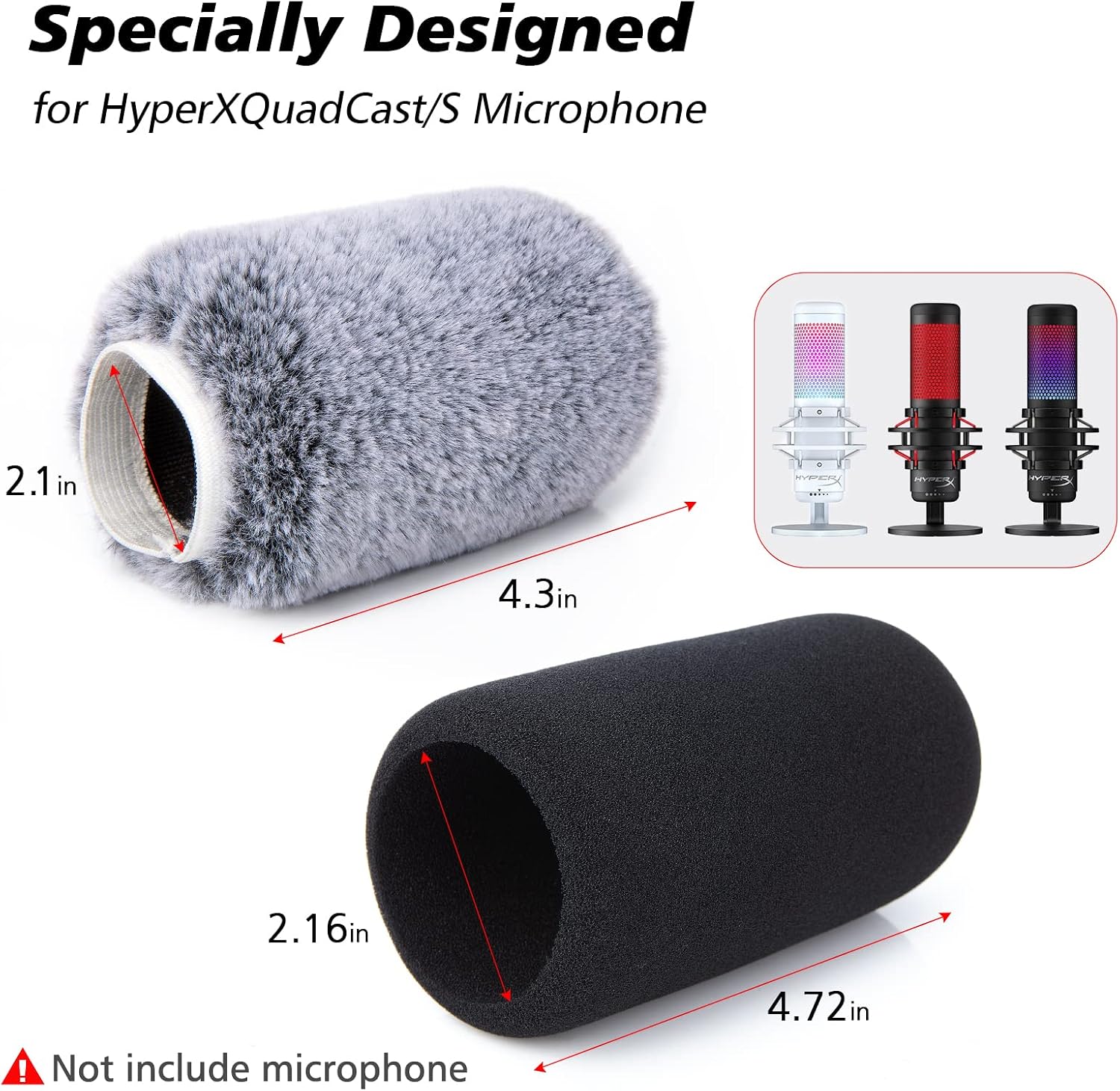 FILTRO ANTIPOP PARA MICRÓFONO SUNMON COMPATIBLE CON HYPERX QUADCAST S BLANCO 2 UNIDADES - 3