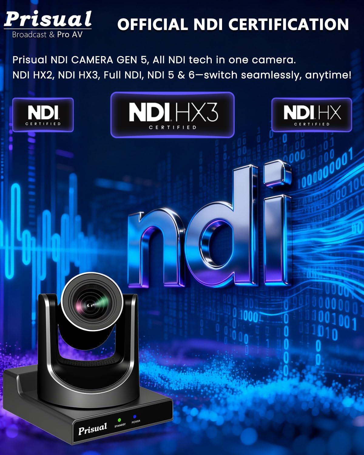 CÁMARA PTZ PRISUAL NDI GEN 5 30X ZOOM ÓPTICO BUNDLE CON CONTROLADOR AI - 2