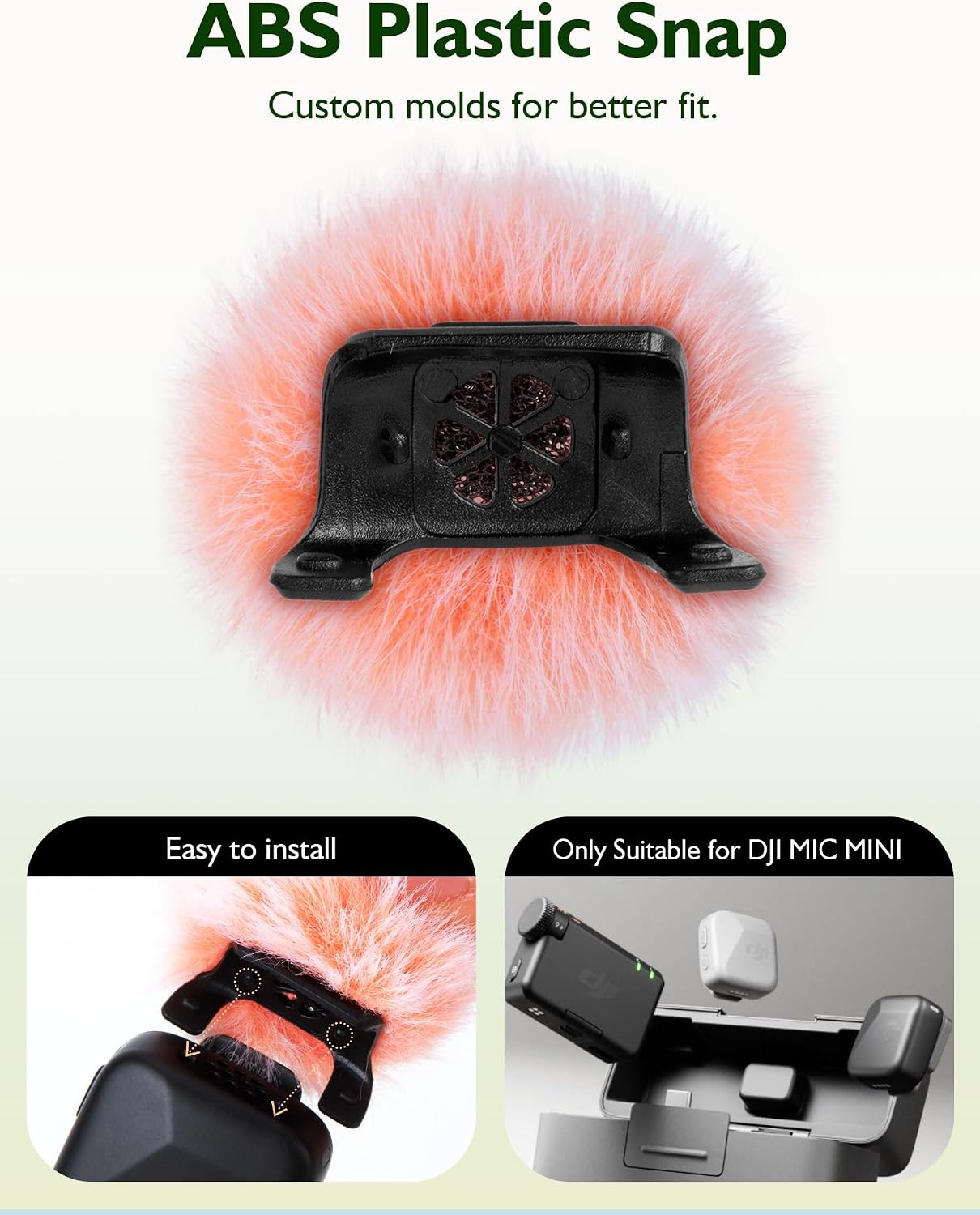 MICRÓFONO WIBOND PARA DJI MIC MINI PROTECTOR ANTIVIENTO PELUDO ROSA 2 UNIDADES - 4
