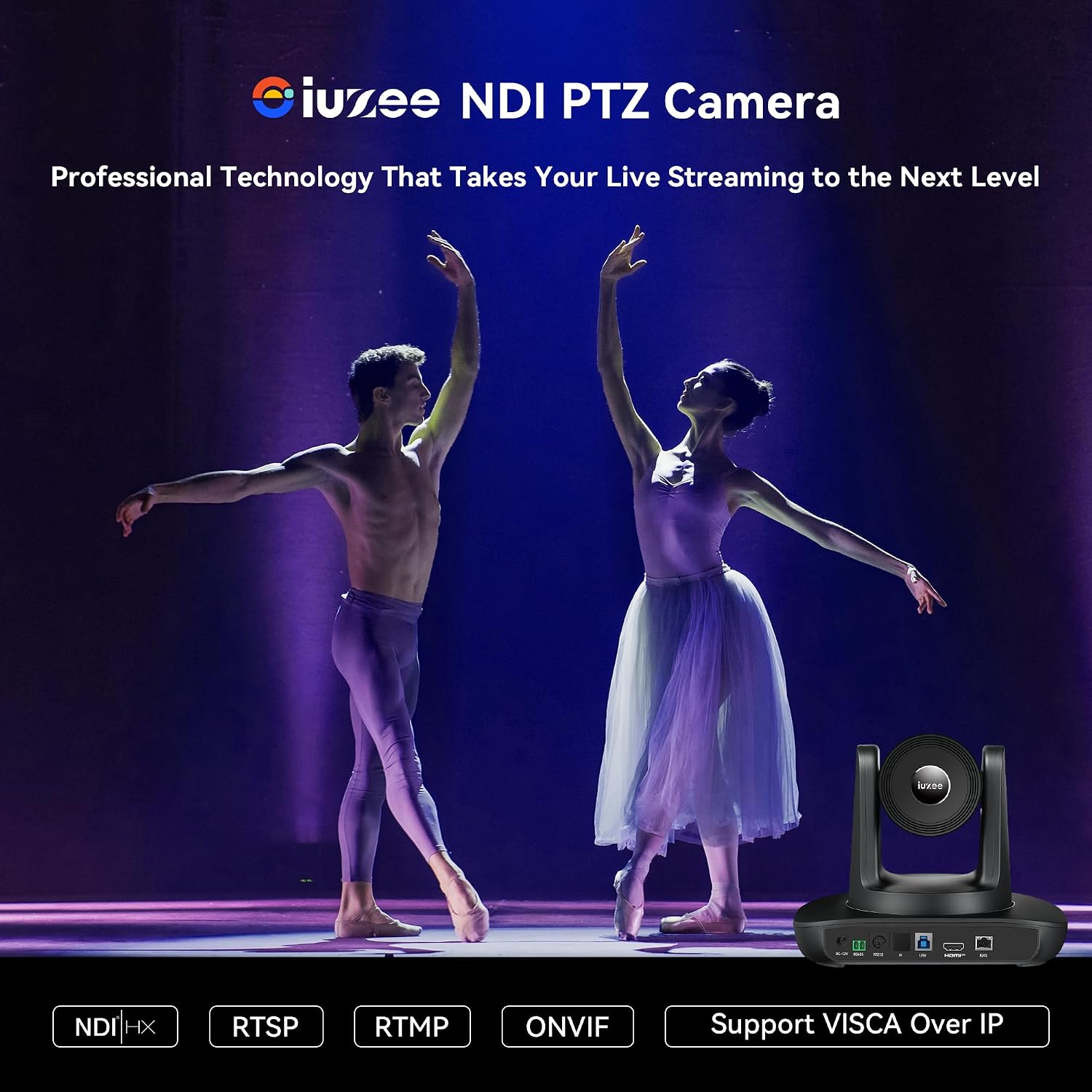 CÁMARA PTZ 4K IUZEE AI AUTO TRACKING 20X ZOOM ÓPTICO USB3.0 HDMI LAN POE - 5