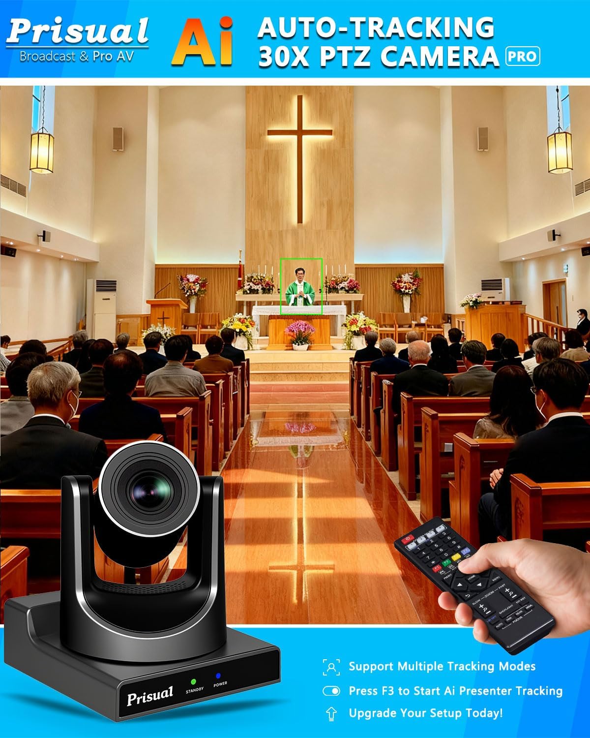 CÁMARA PTZ PRISUAL GEN 5 30X ZOOM ÓPTICO AI AUTO TRACKING POE HDMI SDI - 3