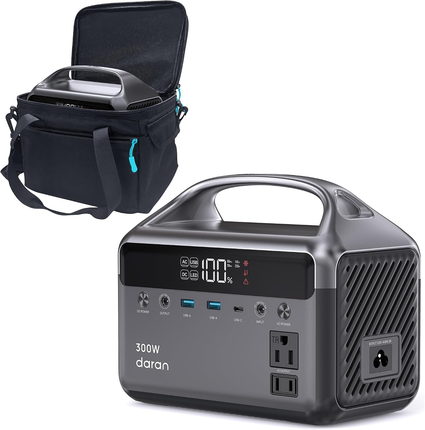 ESTACIÓN DE ENERGÍA PORTÁTIL DARANENER 192WH 300W CON MOCHILA Y 6 PUERTOS - 1