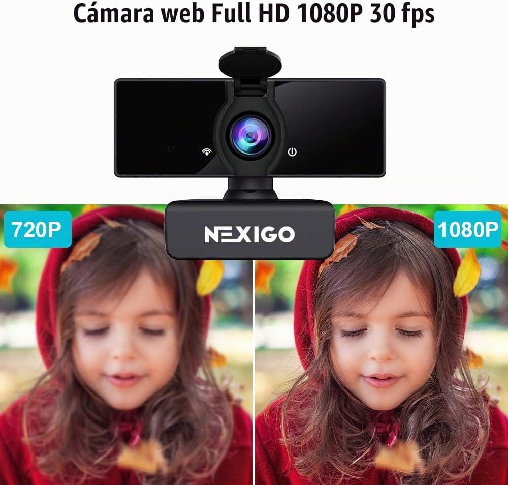 WEBCAM NEXIGO N660 1080P CON MICRÓFONO DUAL Y CUBIERTA DE PRIVACIDAD USB - 4