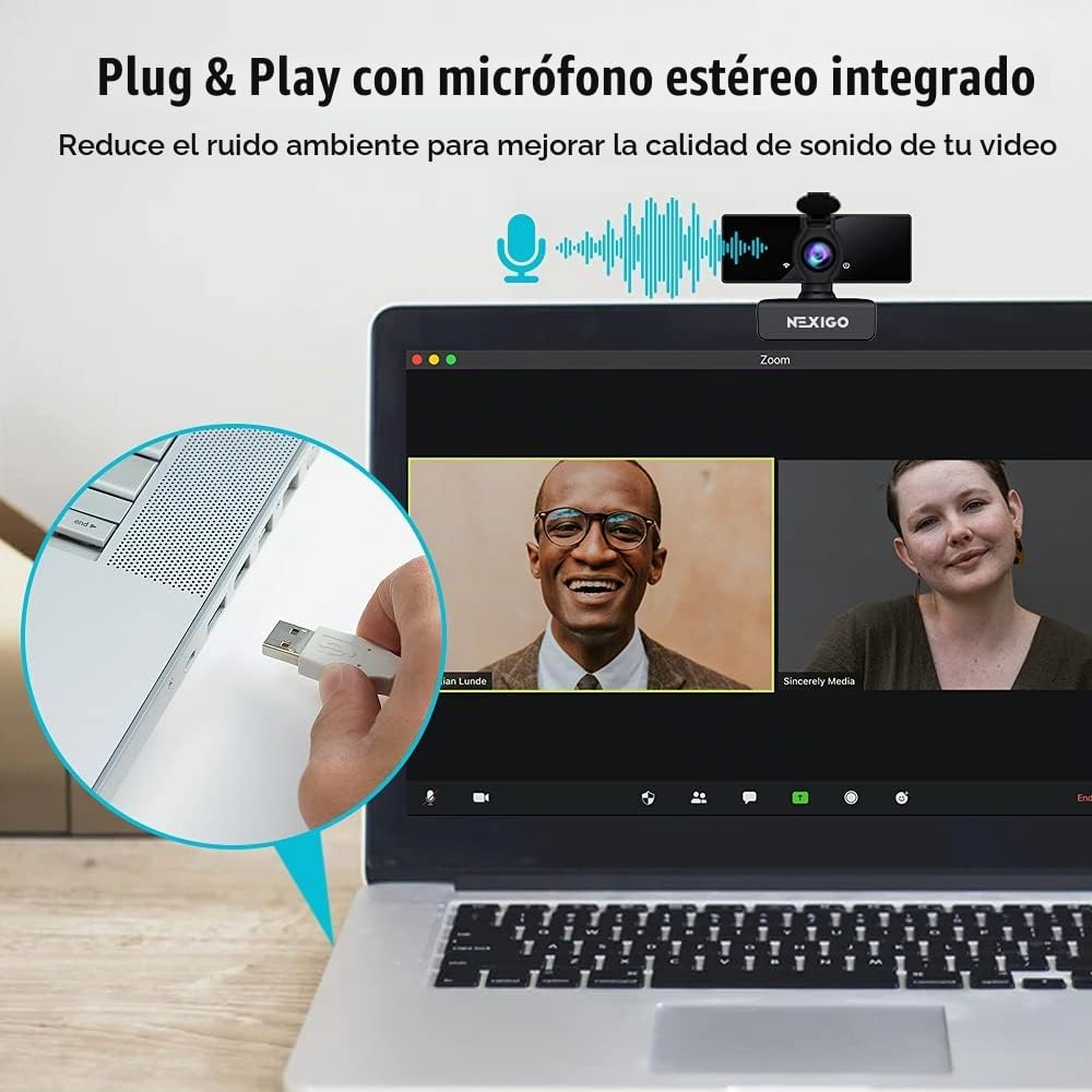 WEBCAM NEXIGO N660 1080P CON MICRÓFONO DUAL Y CUBIERTA DE PRIVACIDAD USB - 5