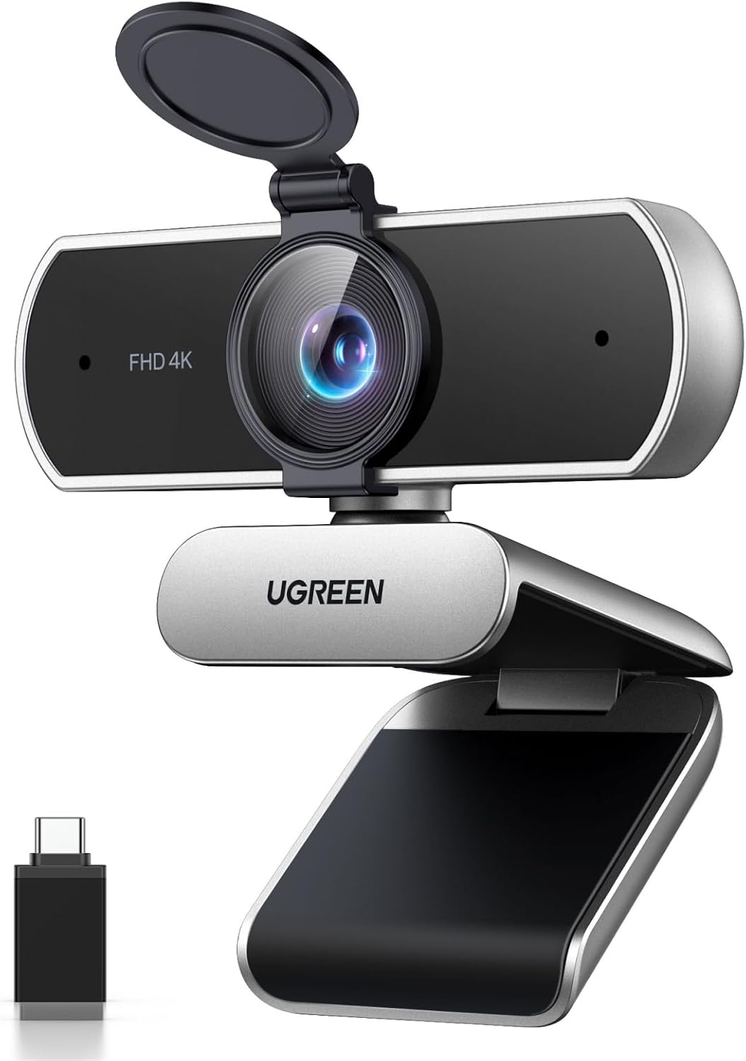 WEBCAM UGREEN 4K ULTRA HD 30FPS CON MICRÓFONOS COLOR GRIS ESPACIAL - 1