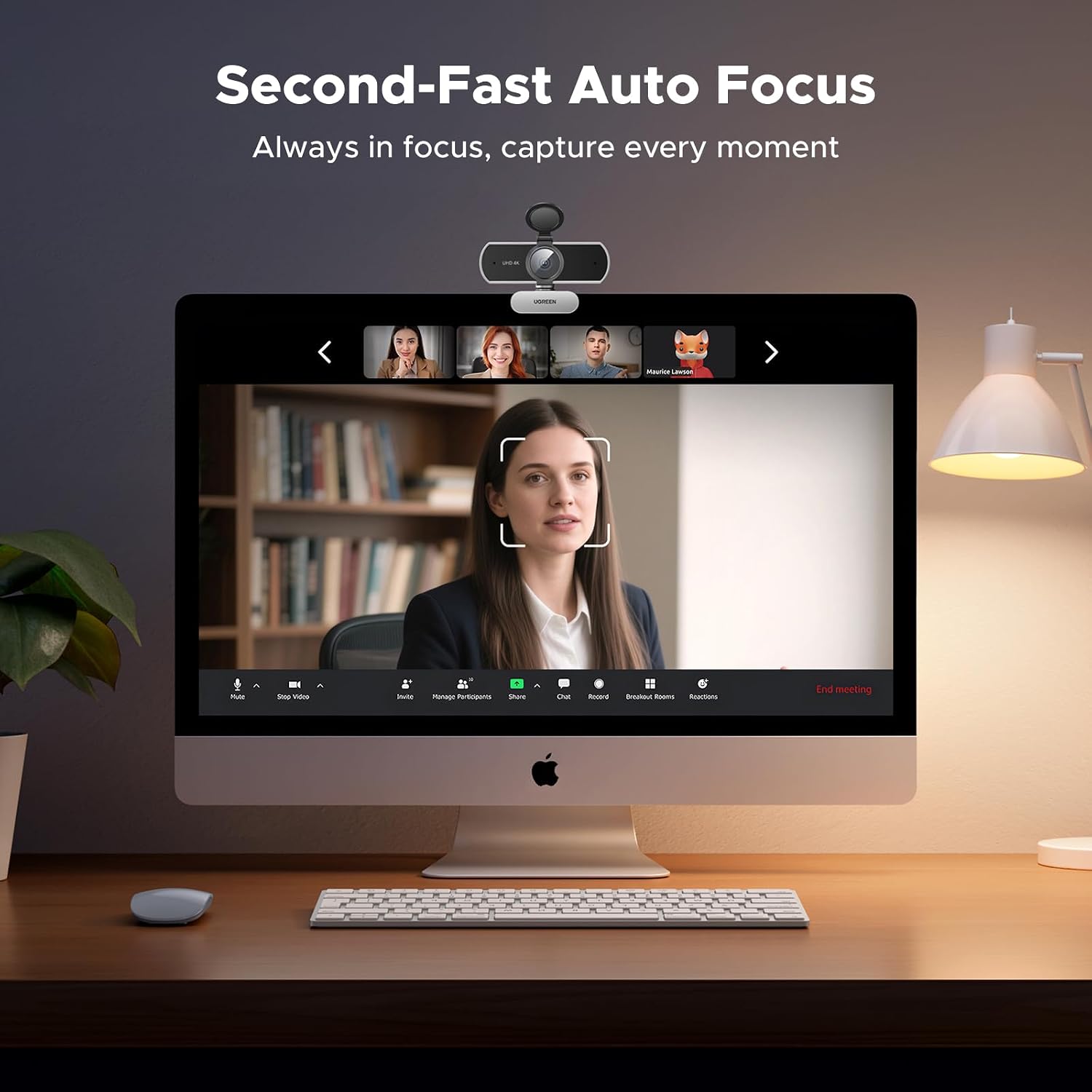 WEBCAM UGREEN 4K ULTRA HD 30FPS CON MICRÓFONOS COLOR GRIS ESPACIAL - 5