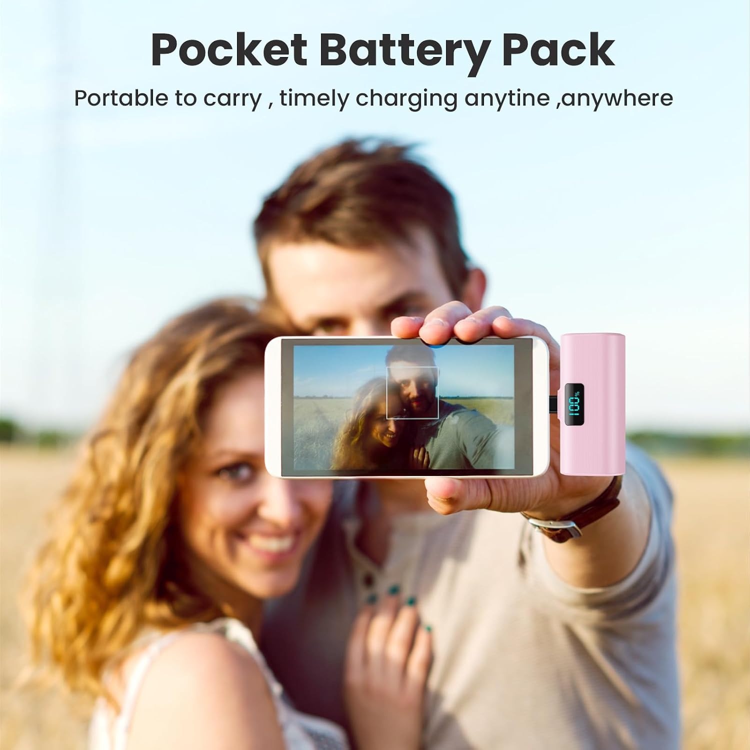 BATERÍA EXTERNA HETP 5200MAH USB-C PARA IPHONE 15/16/17 Y ANDROID 2 UNIDADES ROSA Y VERDE - 4