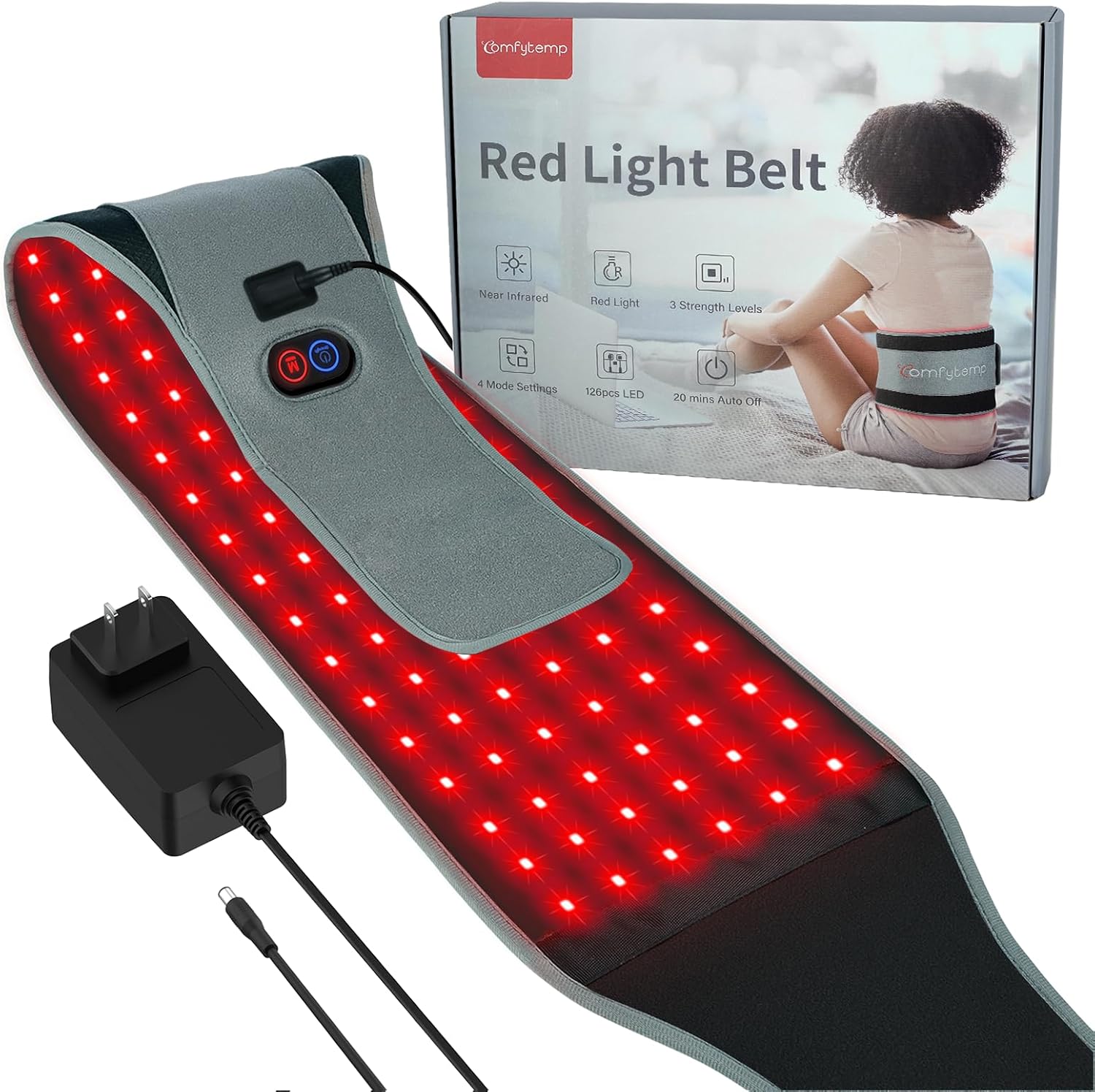 ALMOHADILLA TERAPÉUTICA COMFYTEMP RED LIGHT BELT CON 126 LEDS 660NM Y 850NM 22W CON CABLE - 1