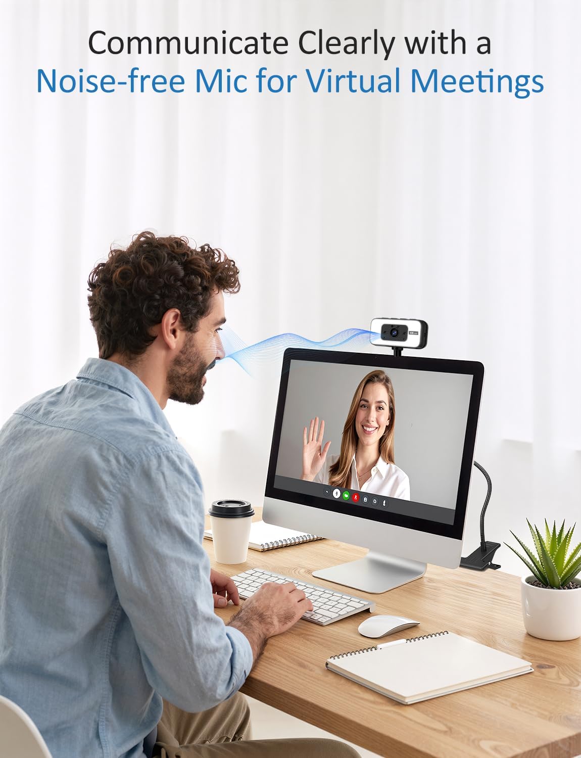WEBCAM 4K MAJIPHI CON LUZ, ENFOQUE PDAF Y MICRÓFONO PARA STREAMING - 3