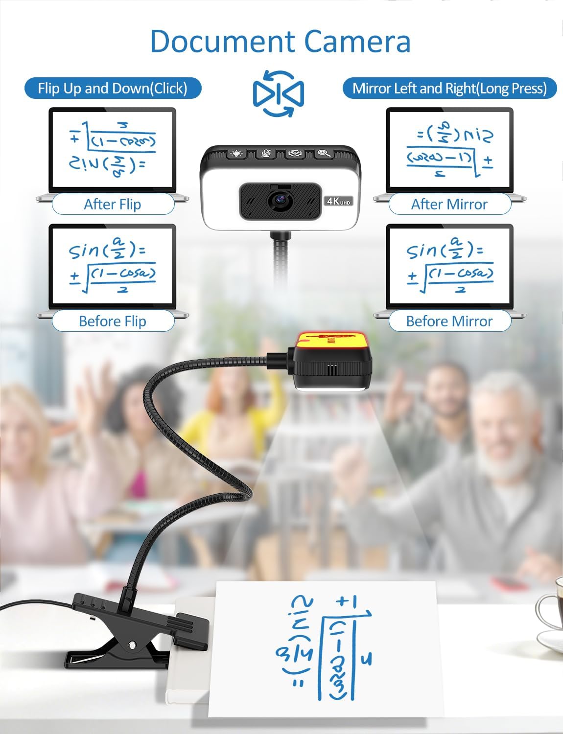 WEBCAM 4K MAJIPHI CON LUZ, ENFOQUE PDAF Y MICRÓFONO PARA STREAMING - 5