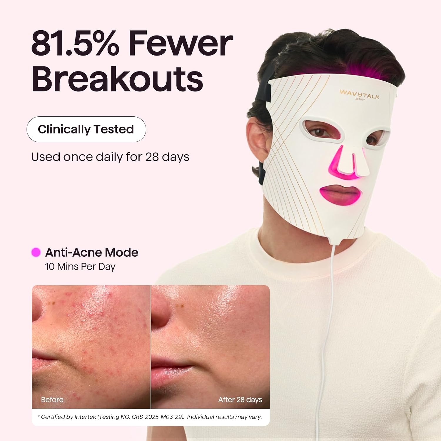 ALMOHADA TERAPÉUTICA WAVYTALK RED LIGHT THERAPY MASK BLANCO - 4