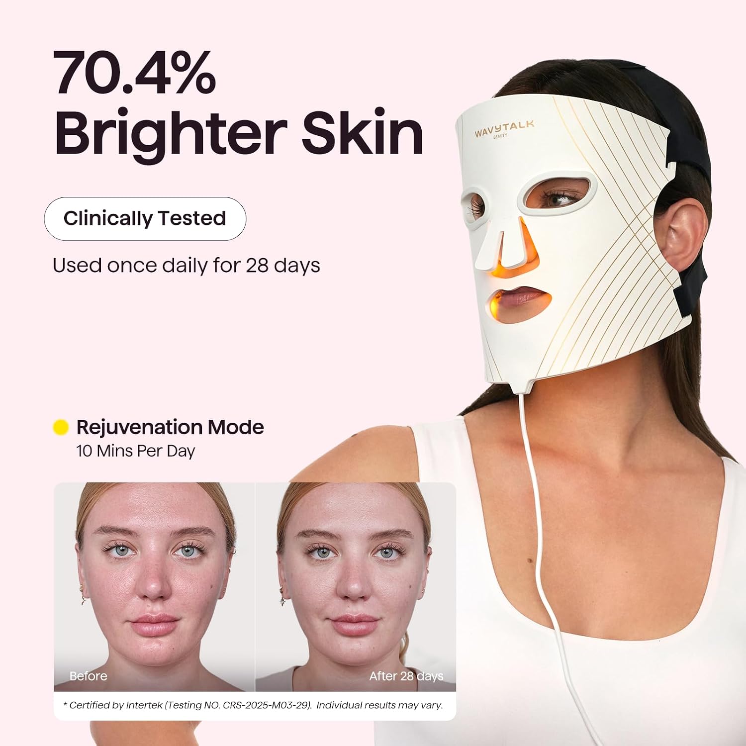 ALMOHADA TERAPÉUTICA WAVYTALK RED LIGHT THERAPY MASK BLANCO - 5