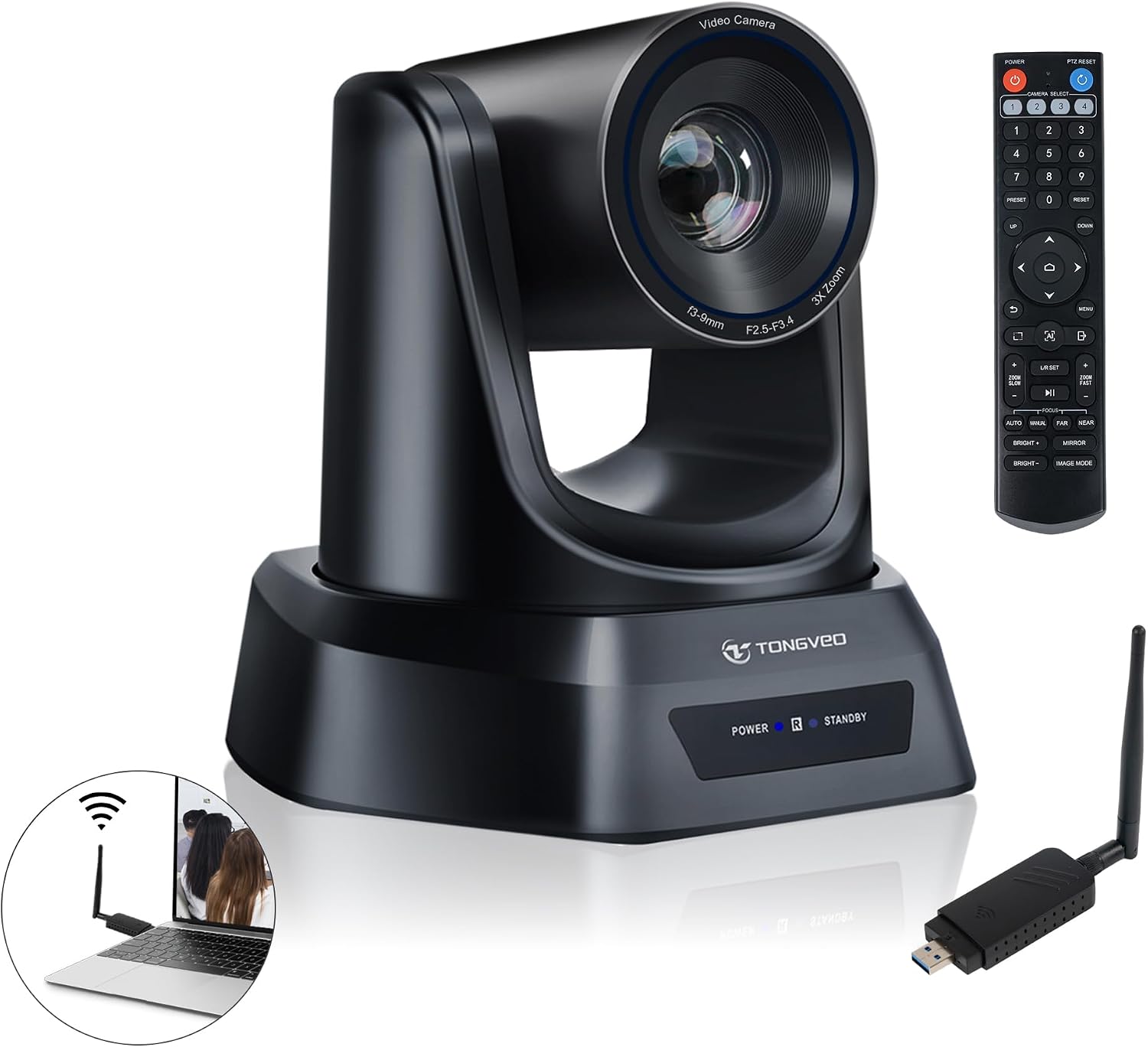 CÁMARA PTZ INALÁMBRICA TONGVEO AI CON AUTO-SEGUIMIENTO 1080P 60FPS ZOOM 3X - 1