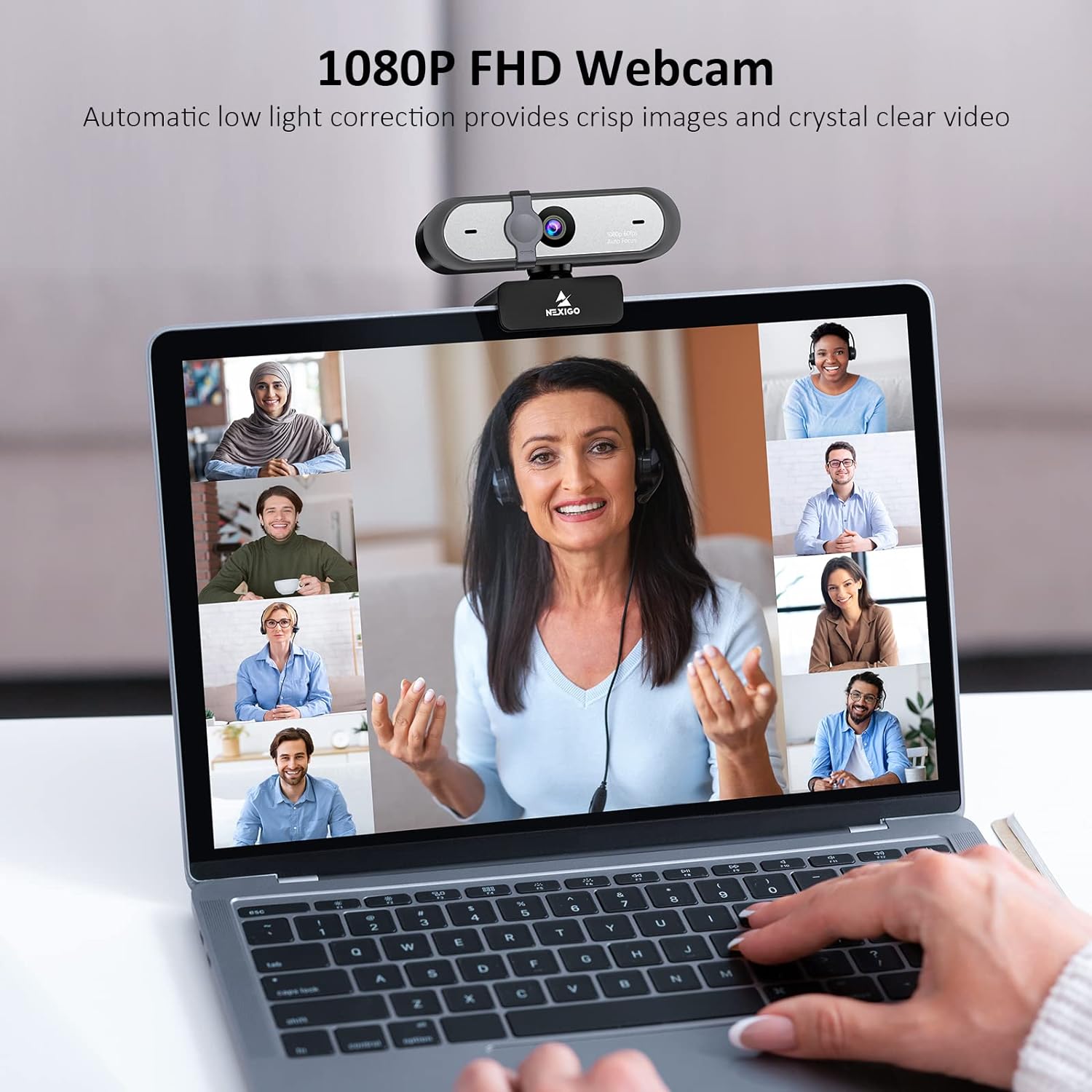 WEBCAM NEXIGO N660P 1080P 60FPS CON MICRÓFONOS DUALES Y CUBIERTA DE PRIVACIDAD - 2