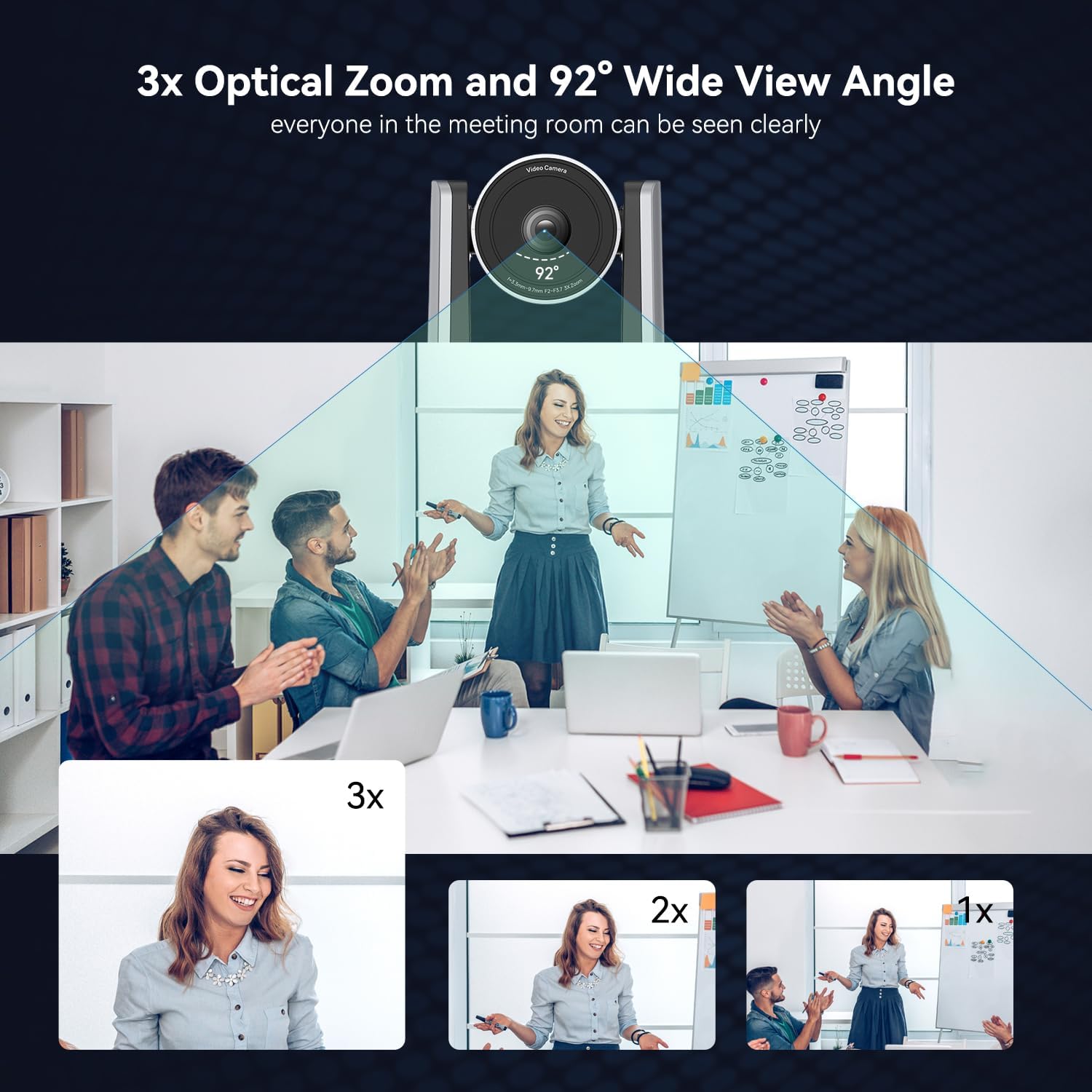 CÁMARA PTZ 4K TONGVEO CON AUTO TRACKING AI Y ZOOM ÓPTICO 3X - 5