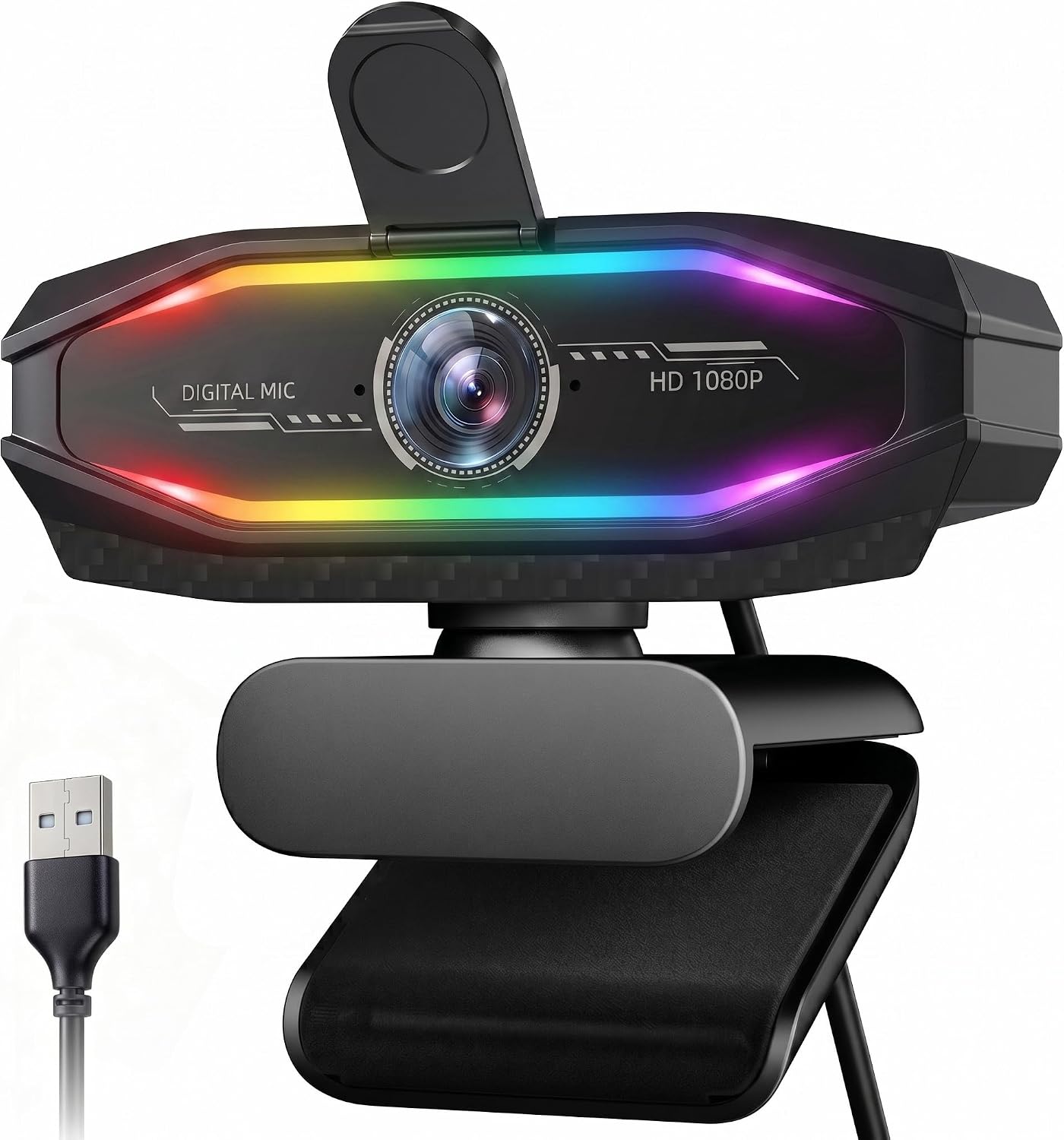 WEBCAM SWEETLINK HD 1080P CON MICRÓFONO Y LUZ RGB - 1