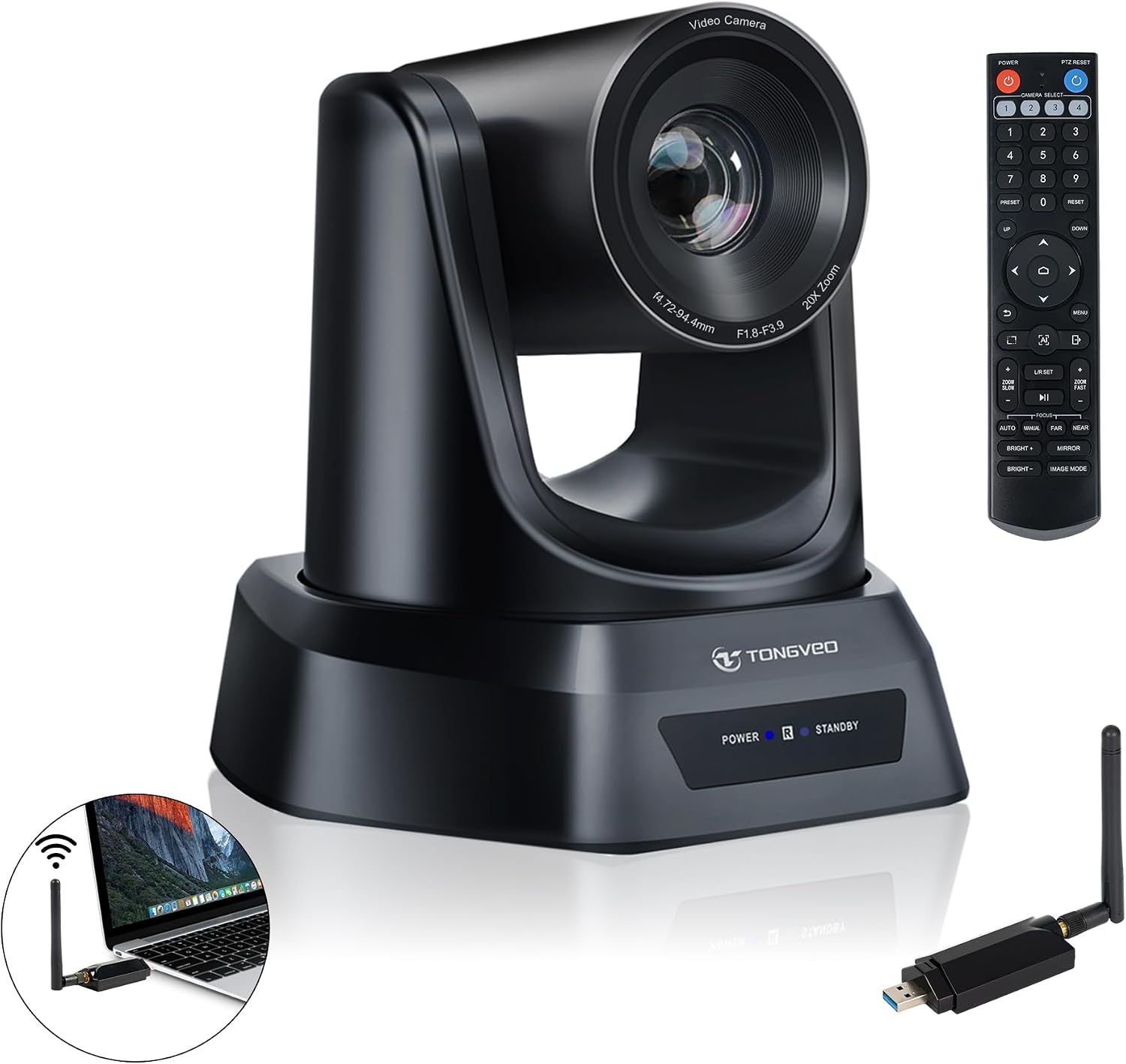 CÁMARA PTZ INALÁMBRICA TONGVEO AI 20X ZOOM 1080P 60FPS CON RECEPTOR 5.8GHZ - 1