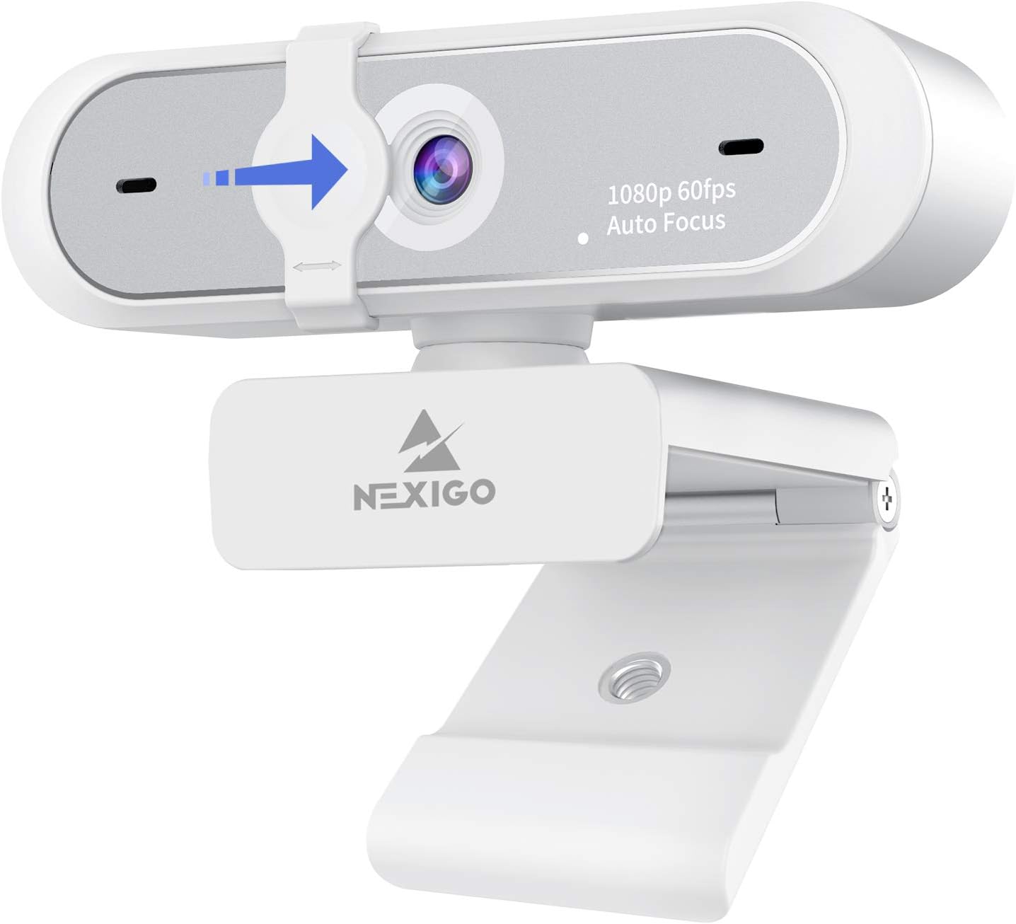 WEBCAM NEXIGO N660P 1080P 60FPS CON MICRÓFONO DUAL Y CUBIERTA DE PRIVACIDAD BLANCA - 1