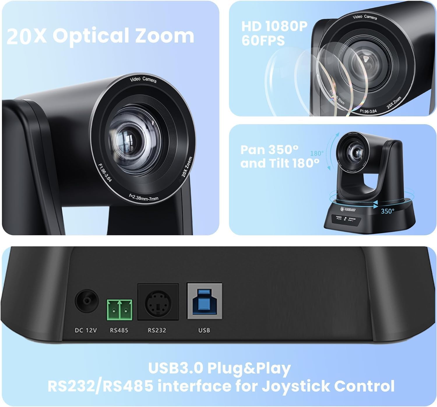 CÁMARA PTZ INALÁMBRICA TONGVEO AI 1080P 60FPS CON ZOOM ÓPTICO 20X - 2