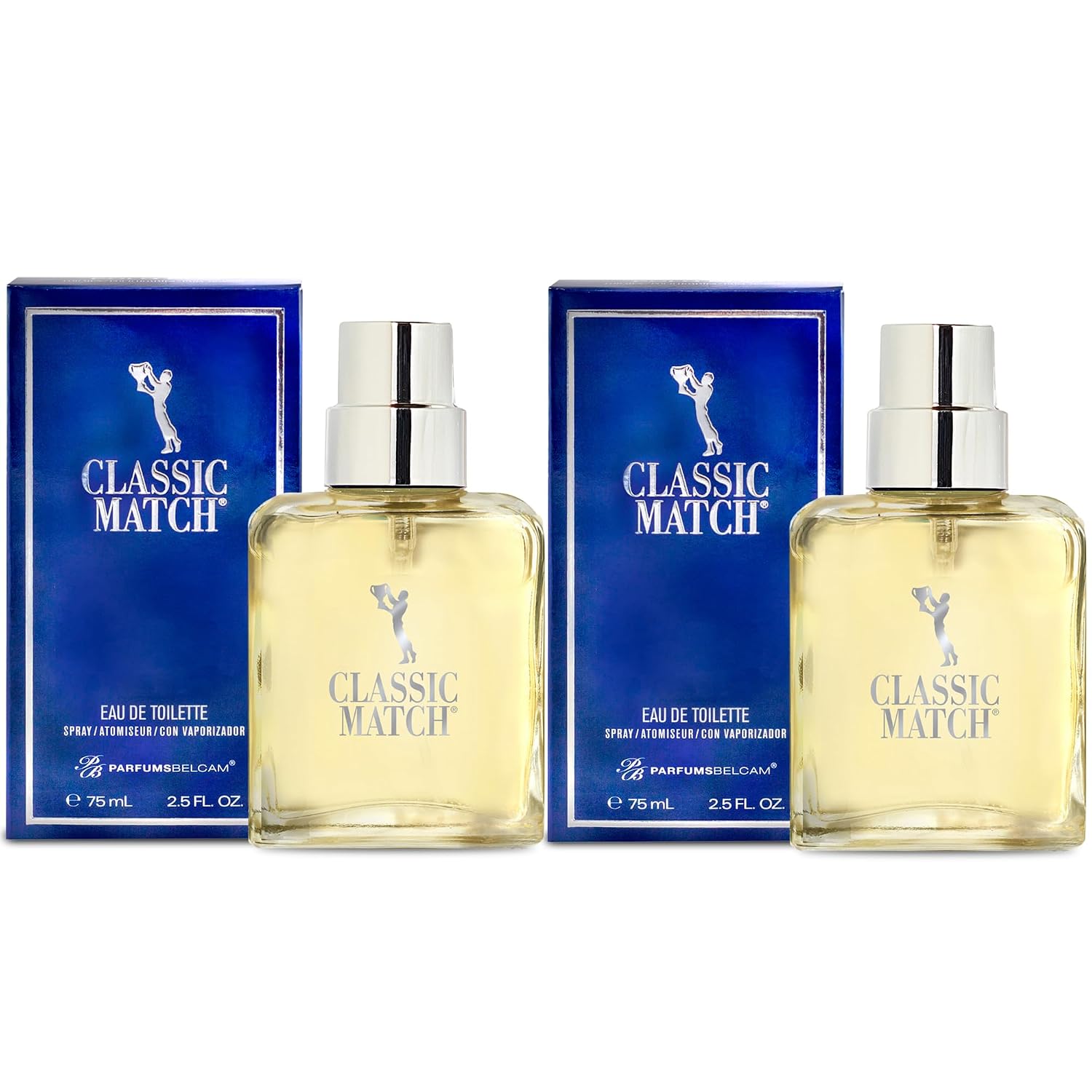 PERFUME BELCAM BEAUTY BLUE CLASSIC MATCH EAU DE TOILETTE 2.5 FL OZ PACK DE 2 - 1