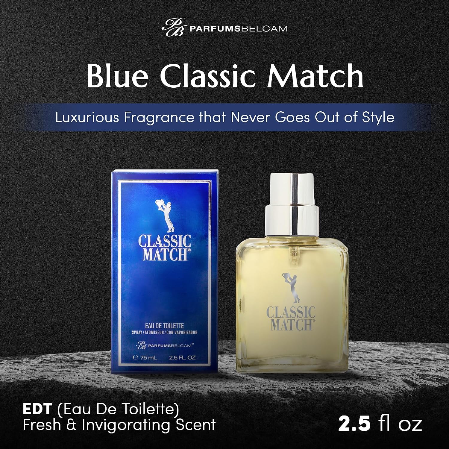PERFUME BELCAM BEAUTY BLUE CLASSIC MATCH EAU DE TOILETTE 2.5 FL OZ PACK DE 2 - 2