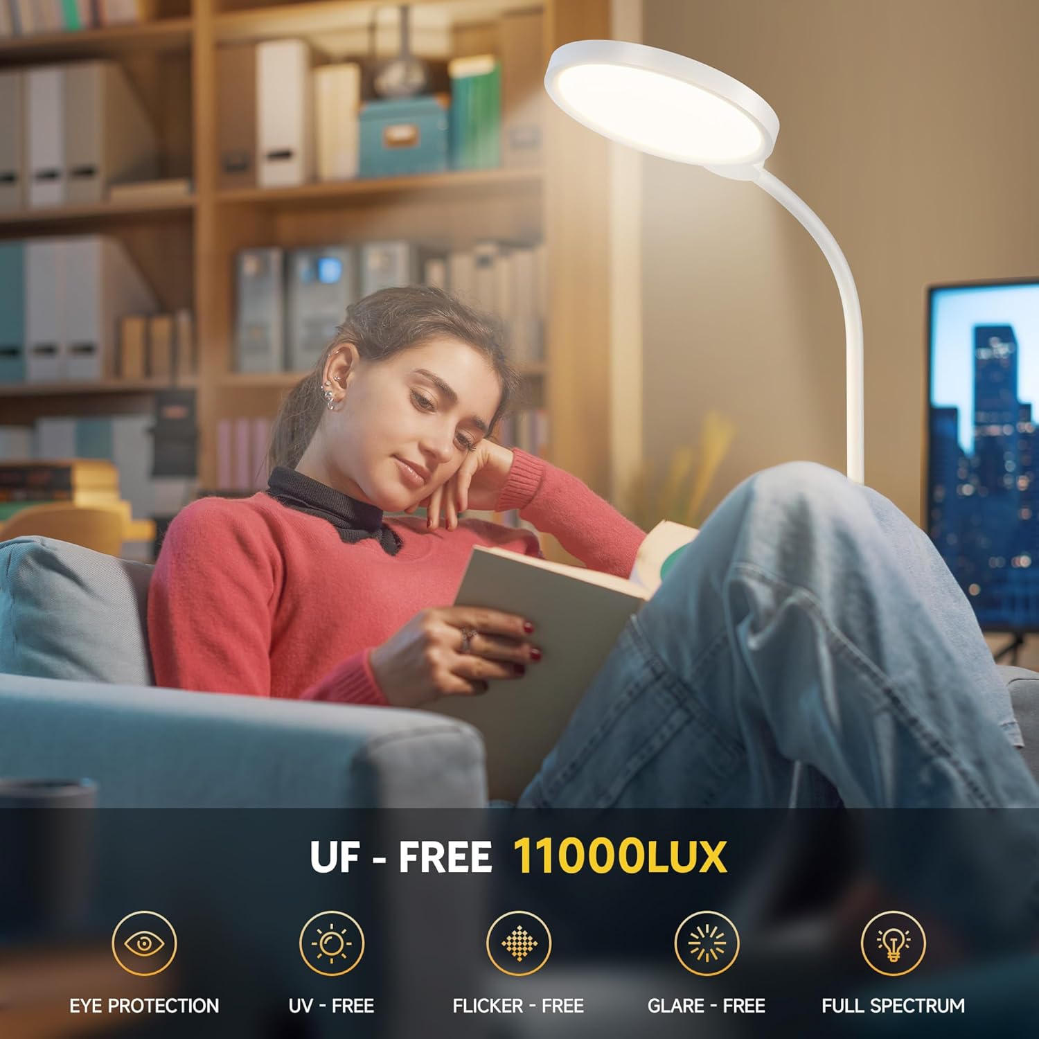 LÁMPARA DE TERAPIA DE LUZ MORFONE 11000 LUX CON CONTROL TÁCTIL Y REMOTO - 3