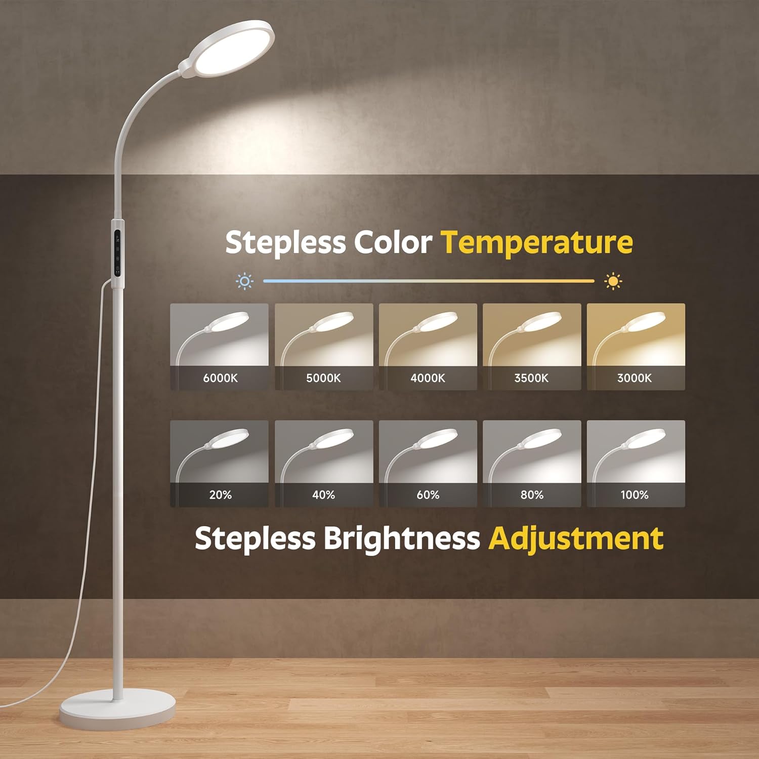 LÁMPARA DE TERAPIA DE LUZ MORFONE 11000 LUX CON CONTROL TÁCTIL Y REMOTO - 5