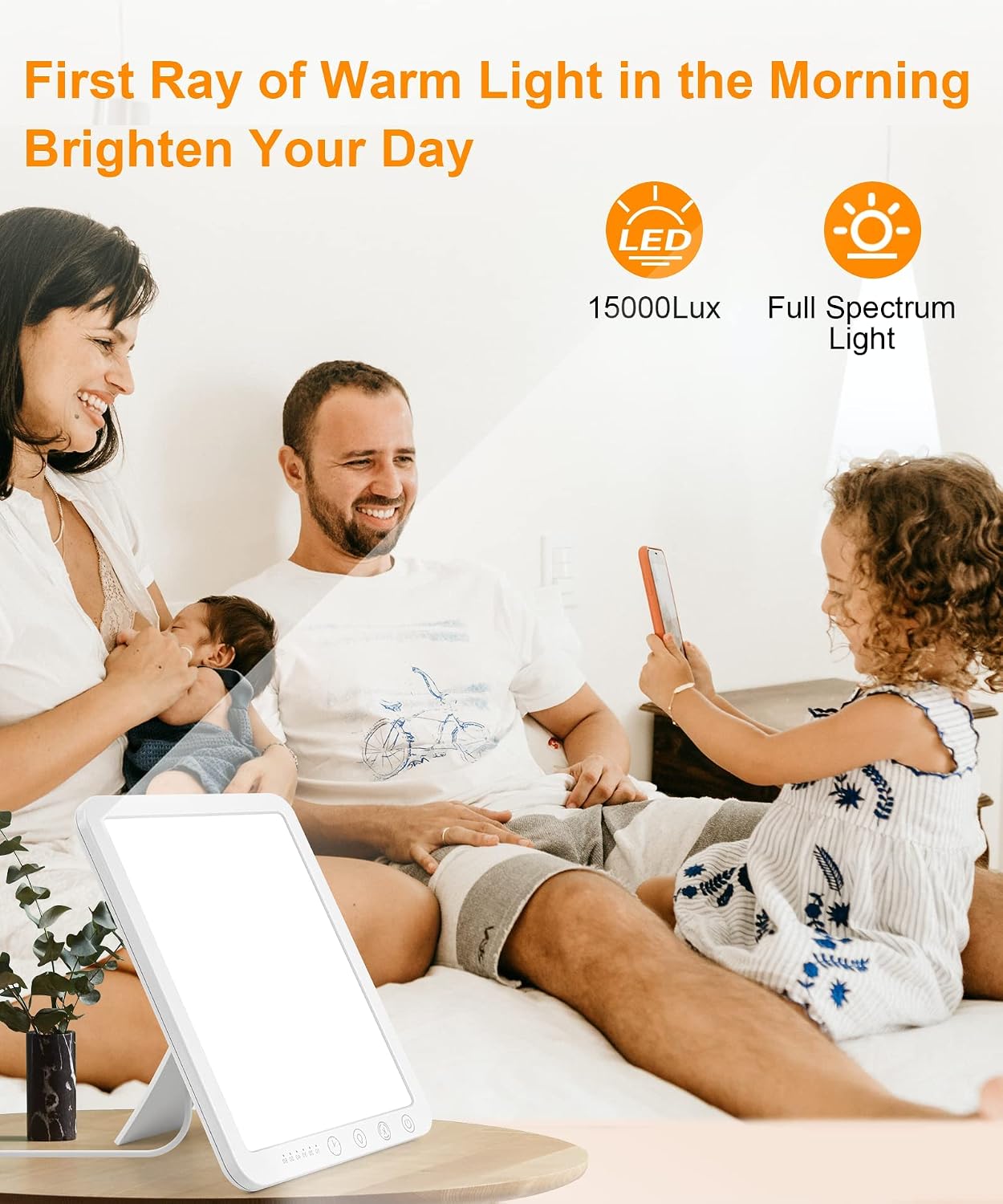 LÁMPARA DE TERAPIA DE LUZ SOTIPEVS 15000 LUX SIN UV CON 3 TEMPERATURAS DE COLOR Y 6 TEMPORIZADORES - 5