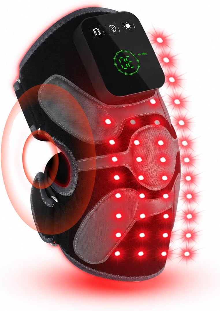 ALMOHADILLA TERAPÉUTICA RICIAL PARA RODILLA CON LUZ ROJA 660NM Y 850NM, VIBRACIÓN Y CALOR, BATERÍA 5000MAH - 1
